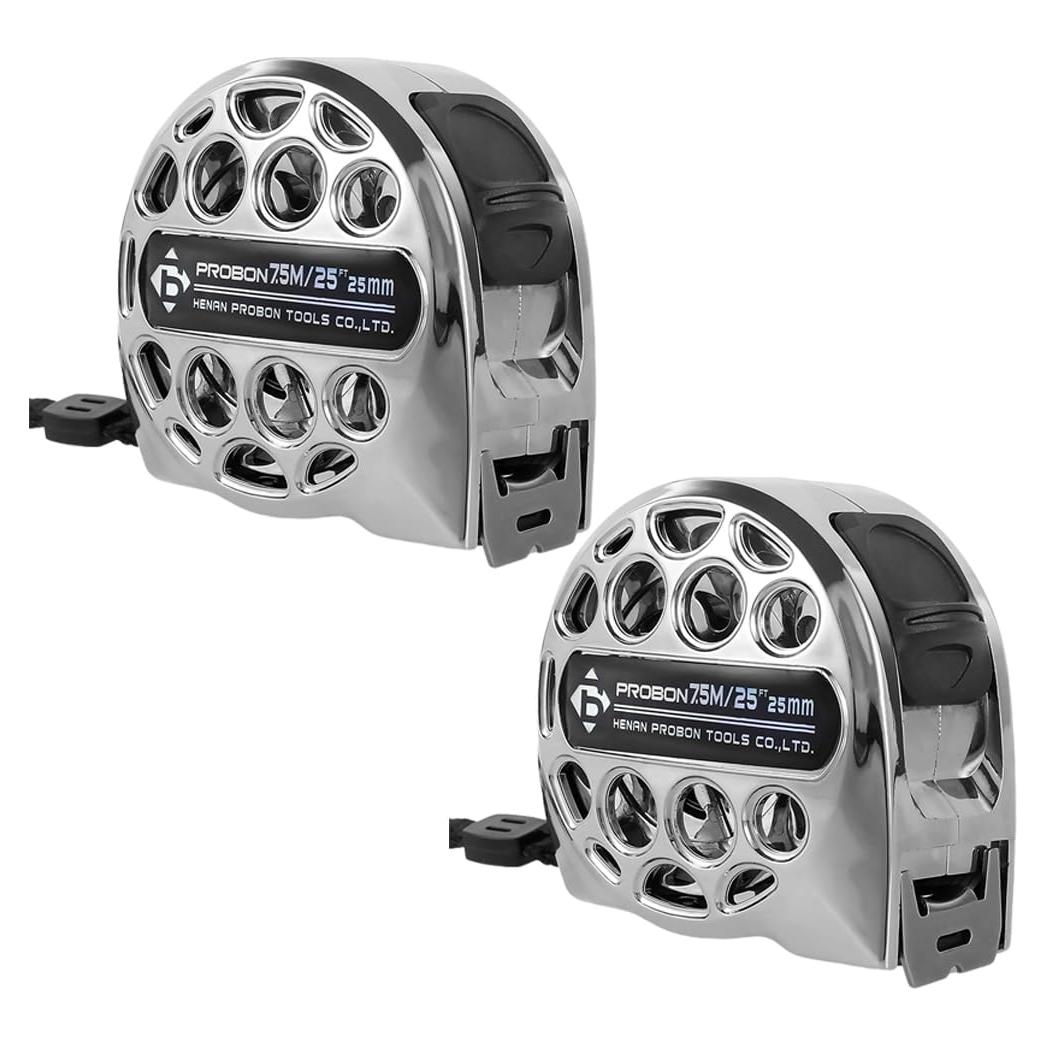 Cinta Métrica Retráctil 7.5m Acero Inoxidable 2 Pcs