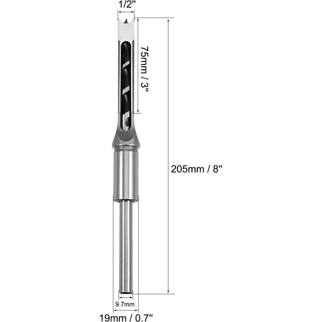 Broca Cuadrada 12.7mm uxcell Acero Alto Carbono 75mm Profundidad