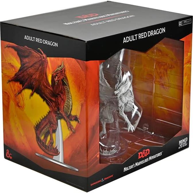 Miniatura D&D Wizkids Dragón Rojo Adulto Sin Pintar