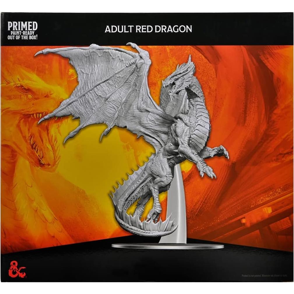 Miniatura D&D Wizkids Dragón Rojo Adulto Sin Pintar