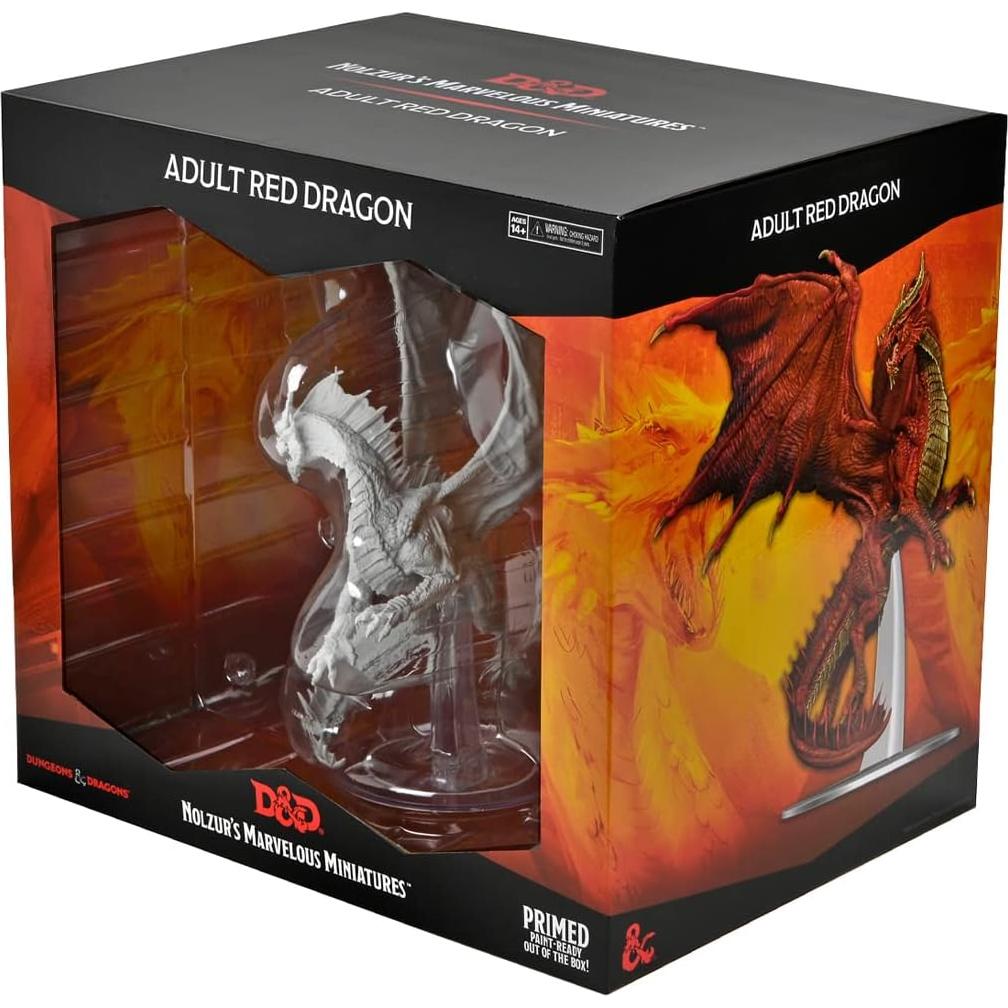 Miniatura D&D Wizkids Dragón Rojo Adulto Sin Pintar
