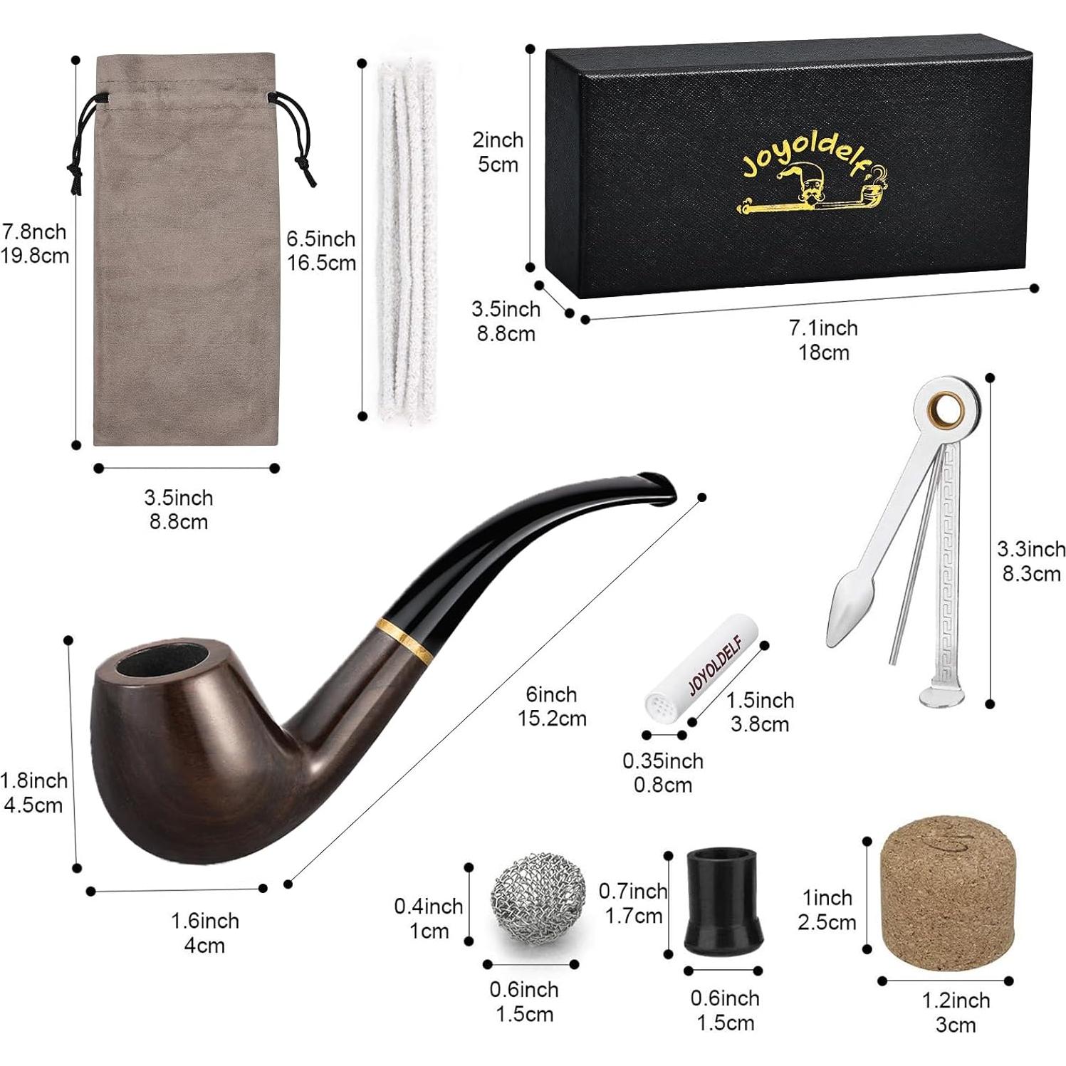 Juego de Pipas de Tabaco Joyoldelf Ébano Hecho a Mano con Accesorios
