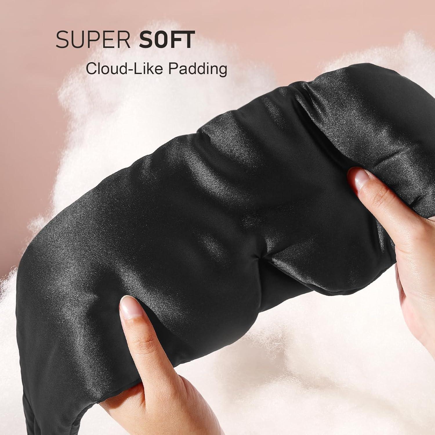 Mascarilla de Sueño de Seda LitBear Negra 22 Momme Acolchada