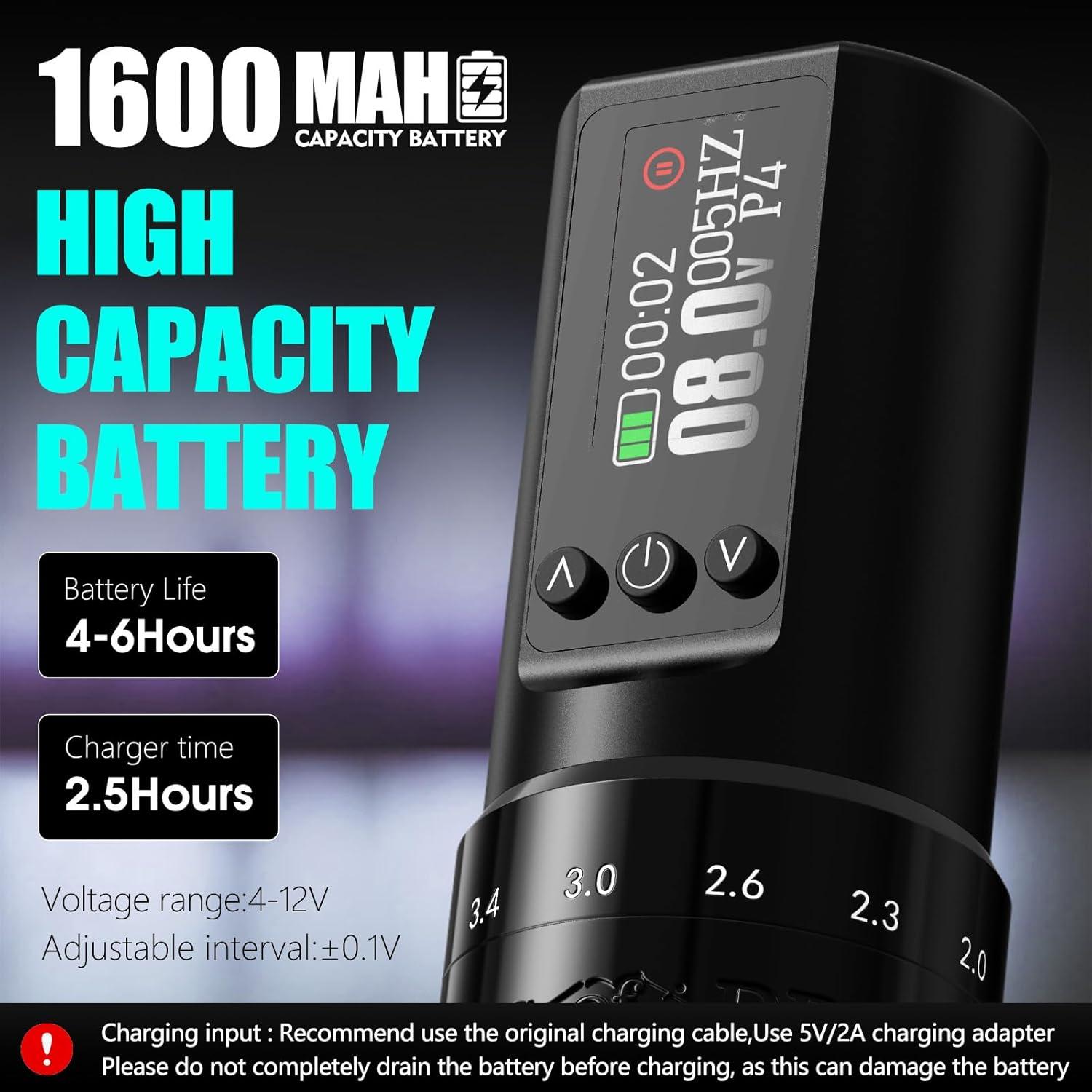 Kit de Máquina de Tatuaje Inalámbrica Kiss of Dragon V1 Completo