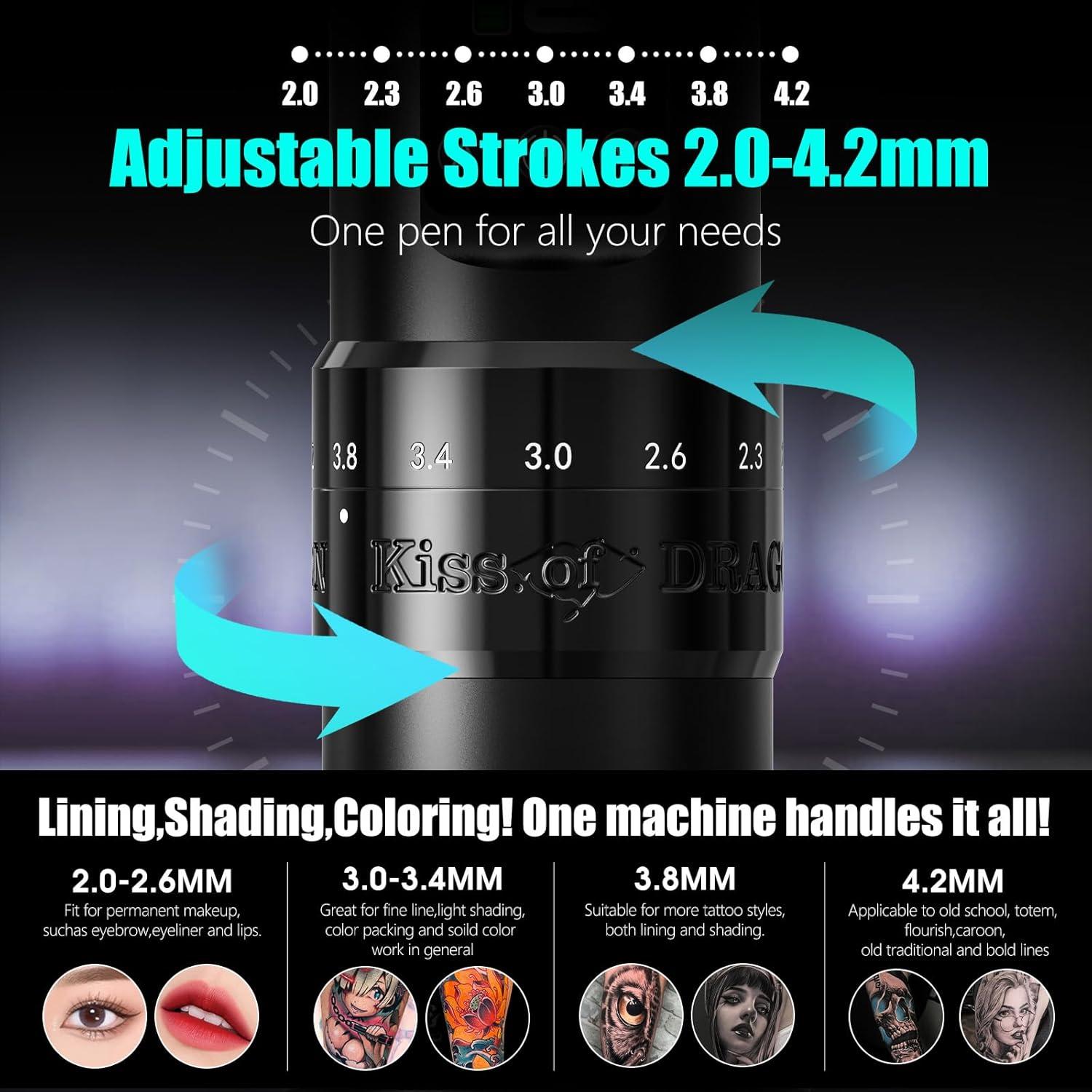 Kit de Máquina de Tatuaje Inalámbrica Kiss of Dragon V1 Completo