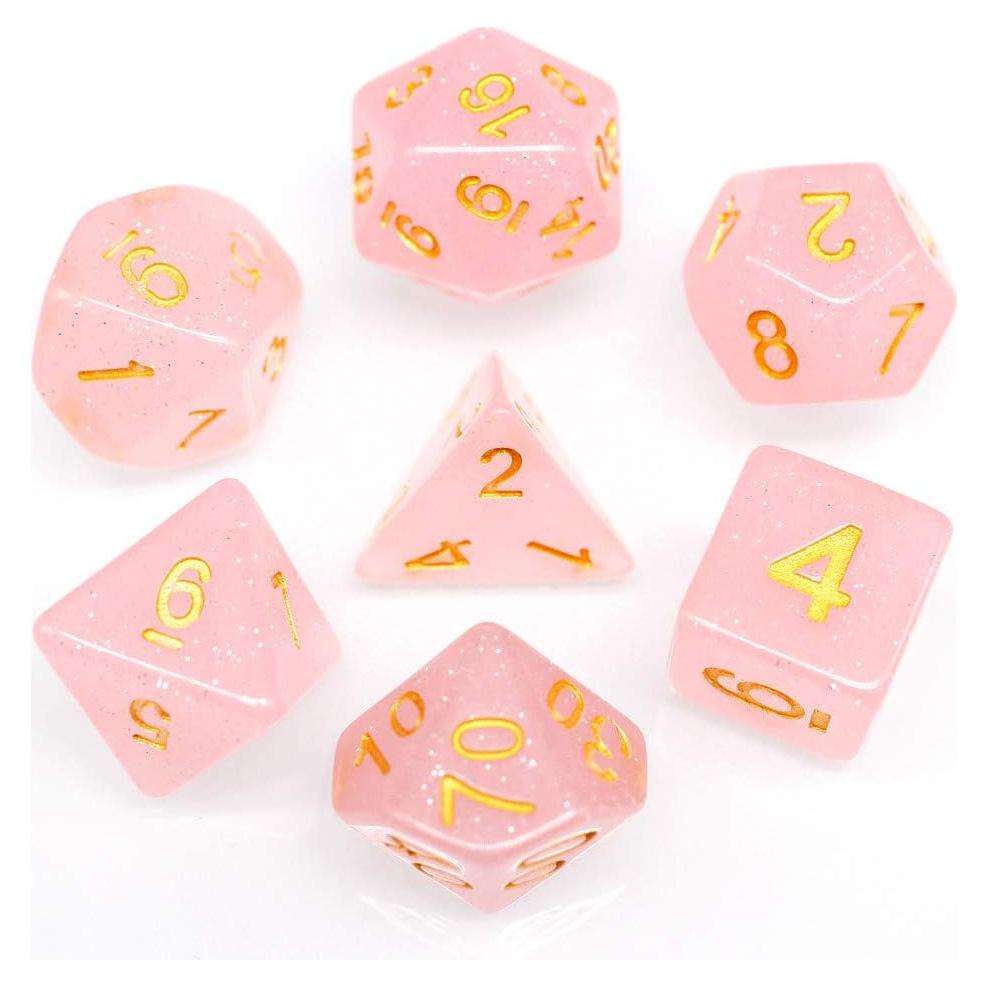 Juego de Dados RPG HD Poliedricos 7 Piezas Rosa