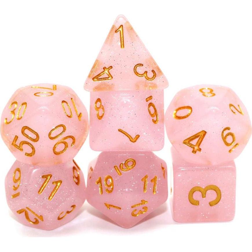 Juego de Dados RPG HD Poliedricos 7 Piezas Rosa