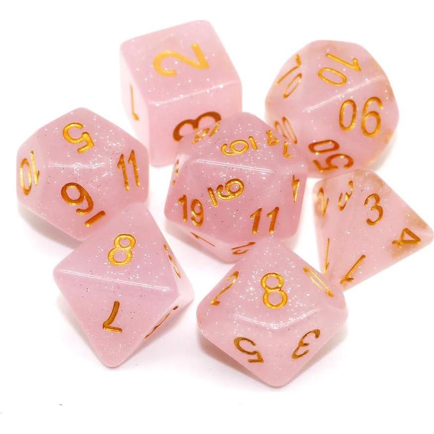 Juego de Dados RPG HD Poliedricos 7 Piezas Rosa
