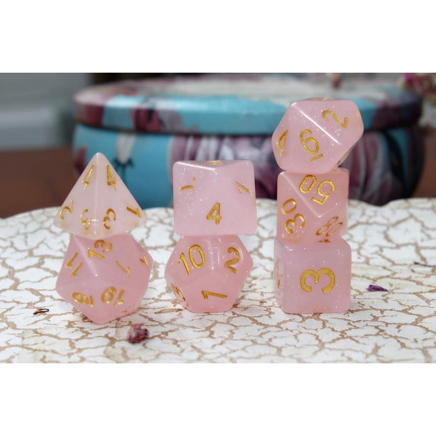 Juego de Dados RPG HD Poliedricos 7 Piezas Rosa