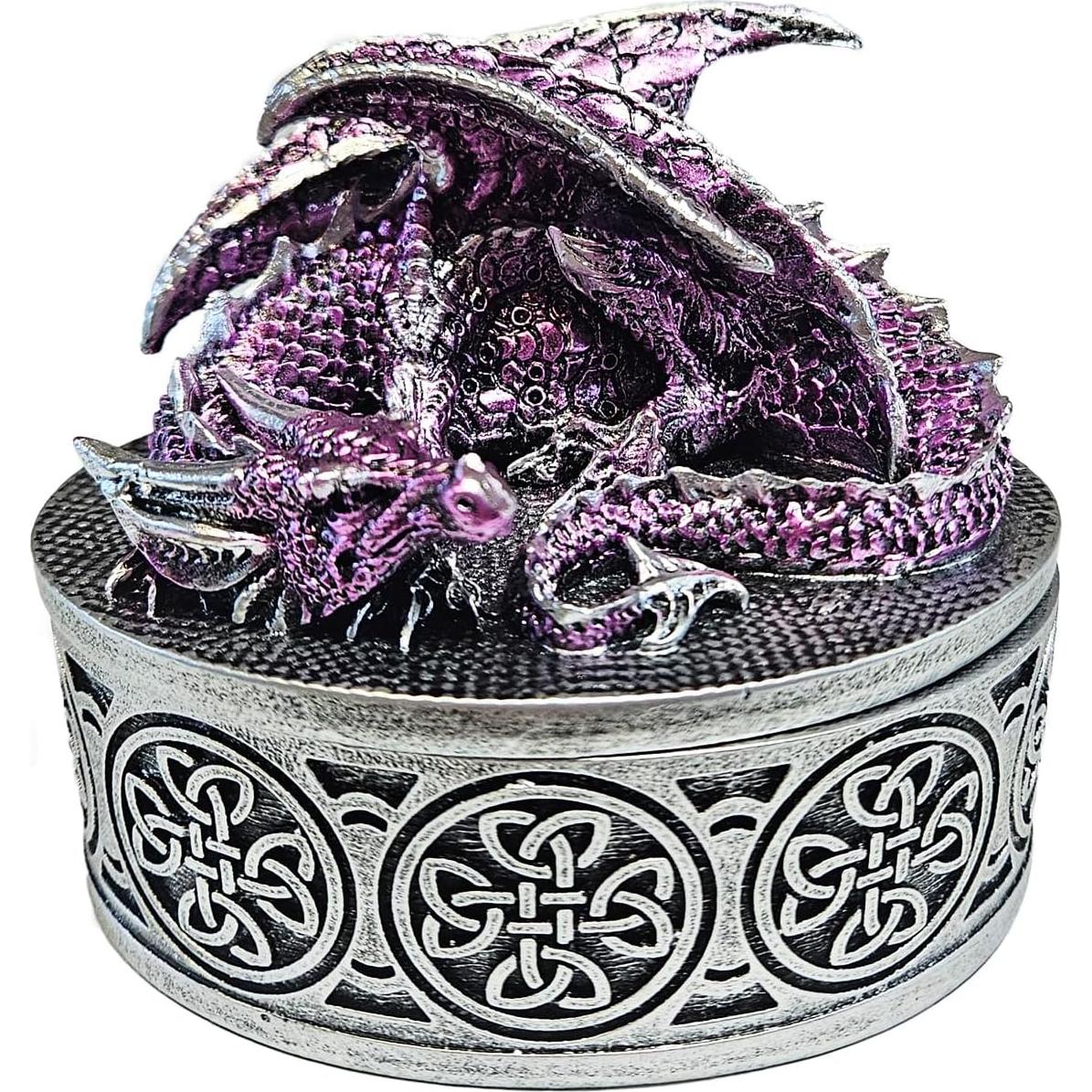 Caja de Dados Dragón MONGPIENS Púrpura Compacta para RPG