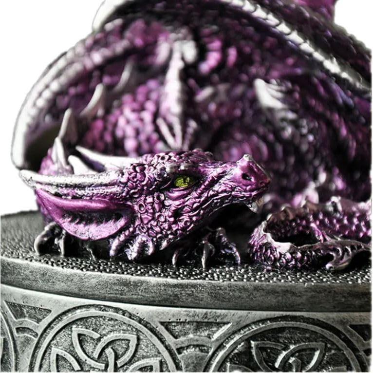 Caja de Dados Dragón MONGPIENS Púrpura Compacta para RPG