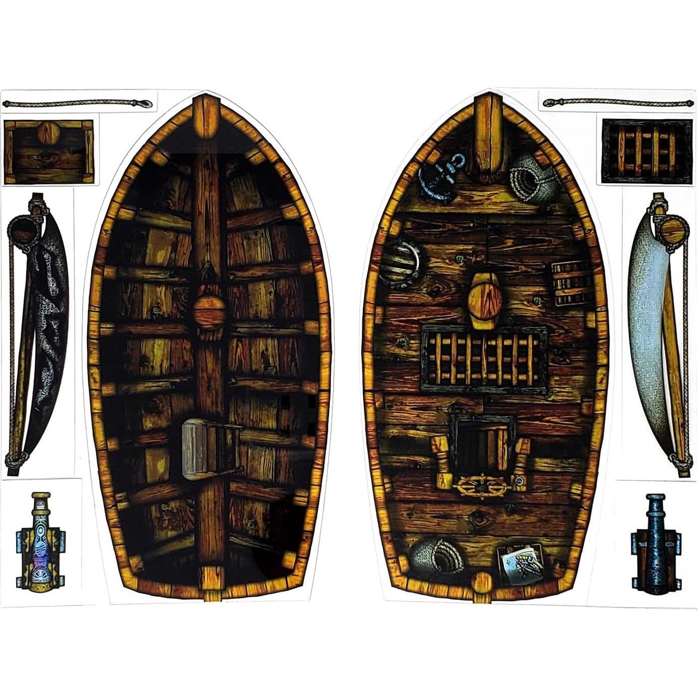 Boats - 30pc Double-Sided Boat & Terrain Pieces for Starters & Masters Alike - Roleplaying Objects for Dungeons & Dragons - Immersive Map Accessories for DND 5E, Pathfinder & Warhammer RPGs