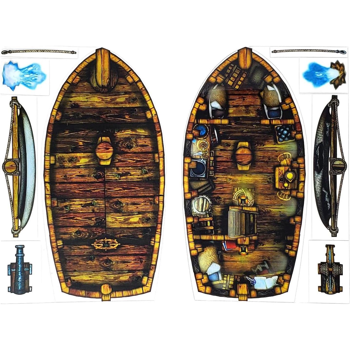 Boats - 30pc Double-Sided Boat & Terrain Pieces for Starters & Masters Alike - Roleplaying Objects for Dungeons & Dragons - Immersive Map Accessories for DND 5E, Pathfinder & Warhammer RPGs