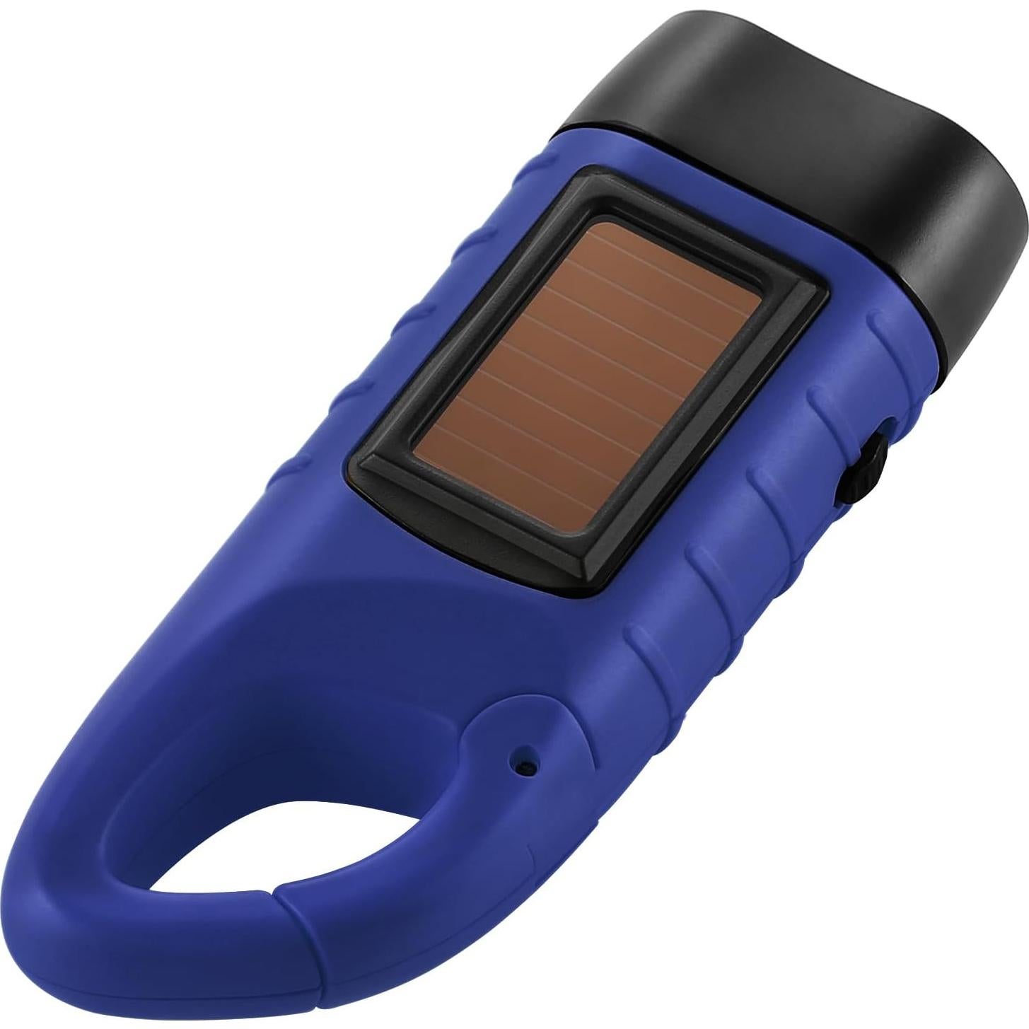 Simpeak 2-Pack Hand Crank Solar Powered LED Flashlight, Emergency Survival Flashlight with Dynamo Torch for Outdoor Sports (Blue)