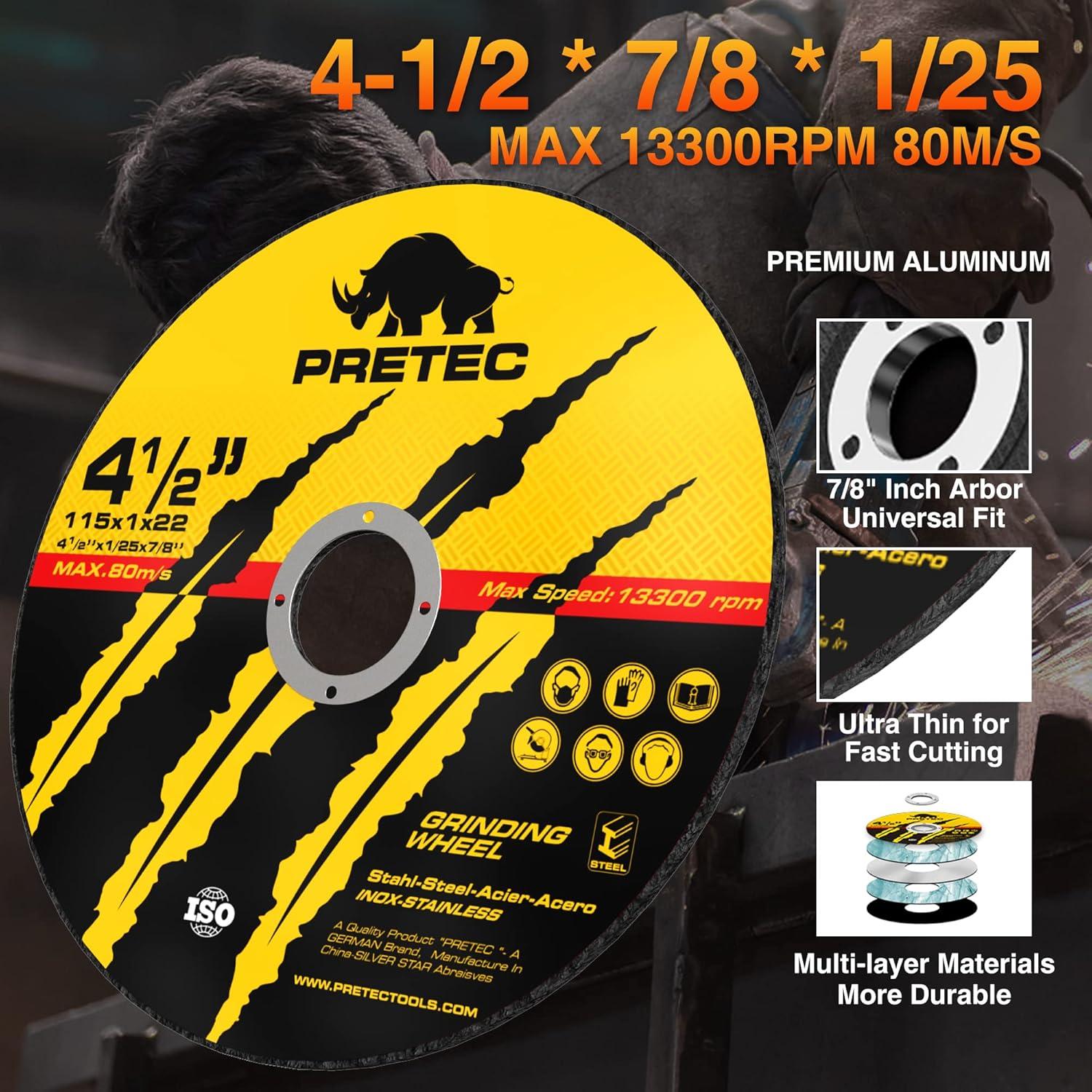Discos de Corte 115mm PRETEC - 27 Unidades, 1.2mm Grosor