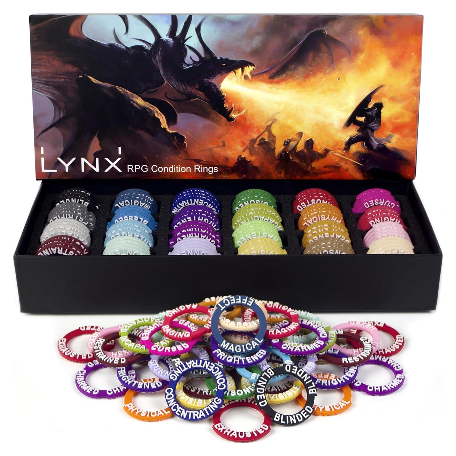 Marcadores de Estado DND LYNX - 96 Anillos para RPG