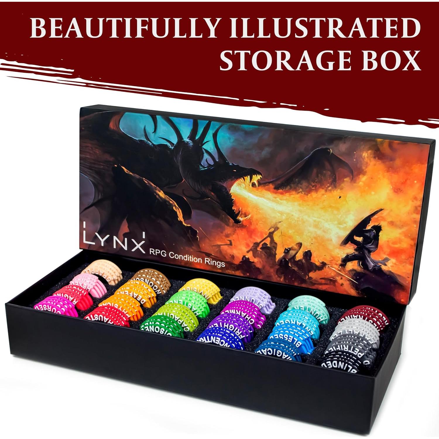 Marcadores de Estado DND LYNX - 96 Anillos para RPG