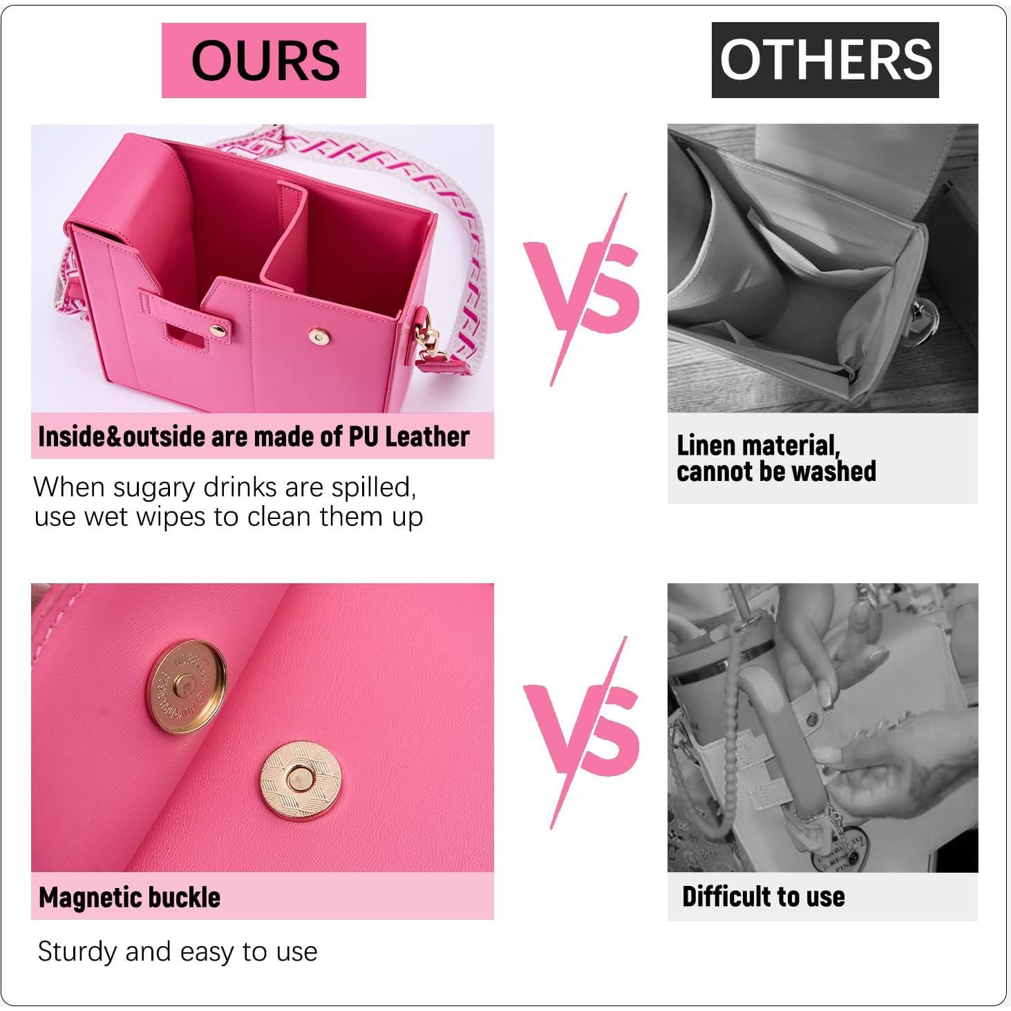 Bolso de soporte para copa Stanley Kitylemo 40oz Rosa