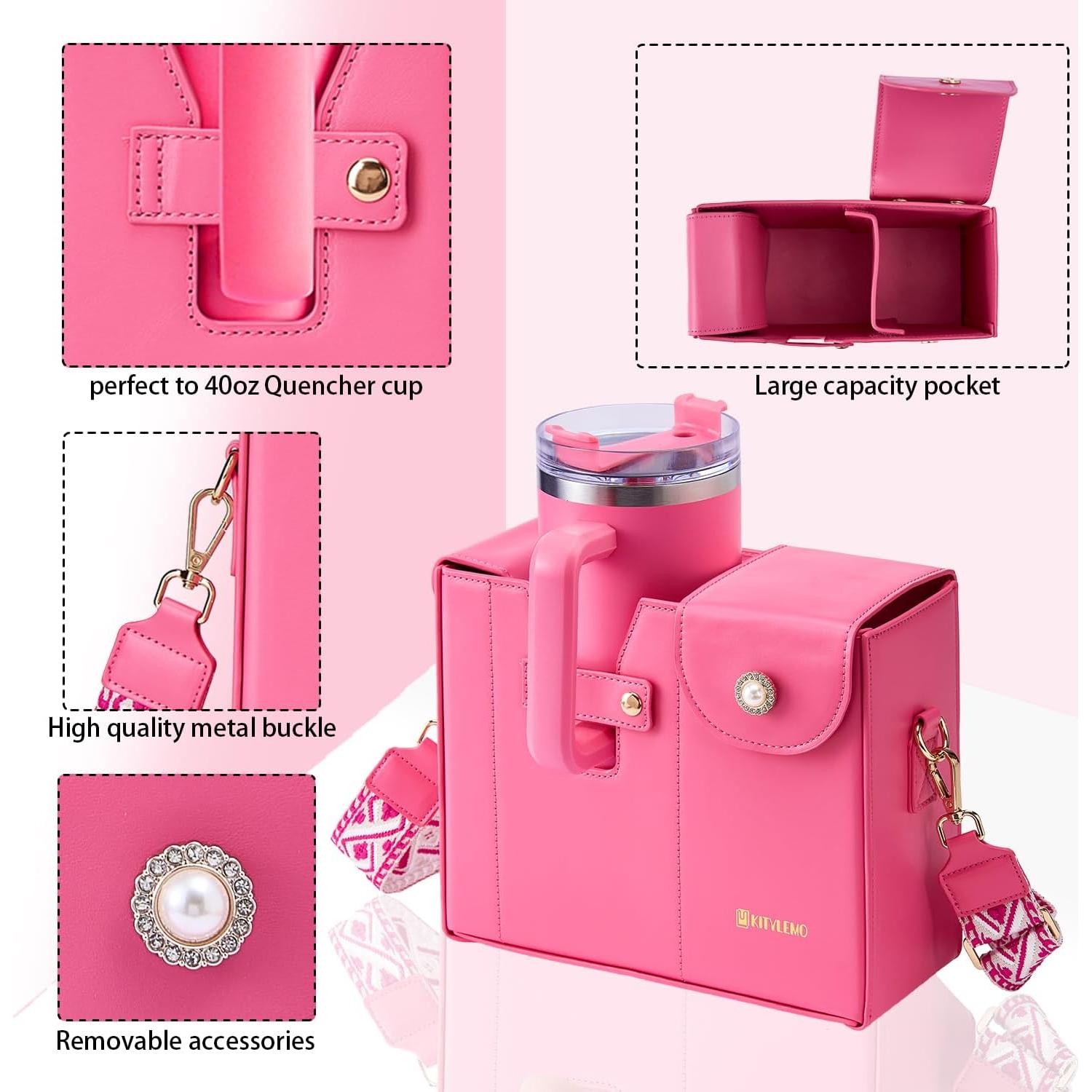 Bolso de soporte para copa Stanley Kitylemo 40oz Rosa