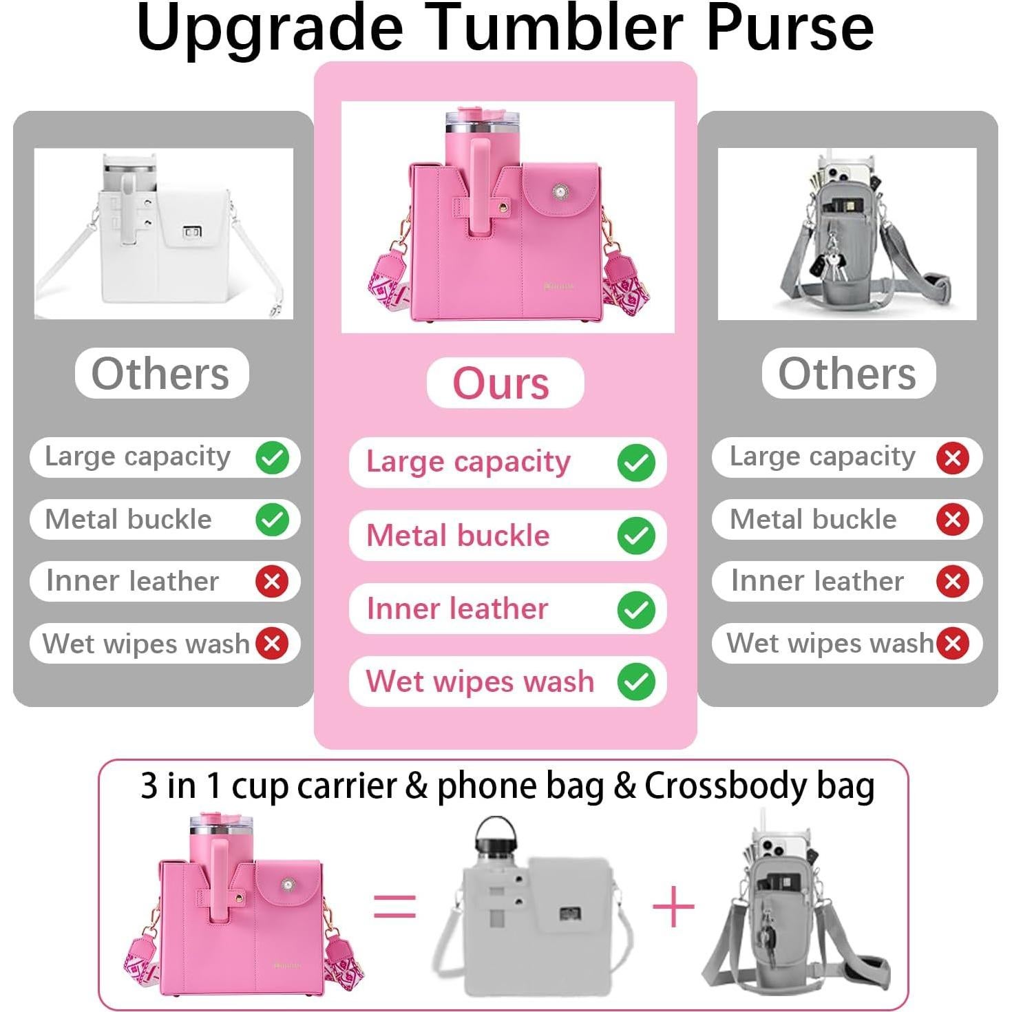 Bolso de Soporte para Copa Stanley Kitylemo 1.18L Rosa Arcoíris