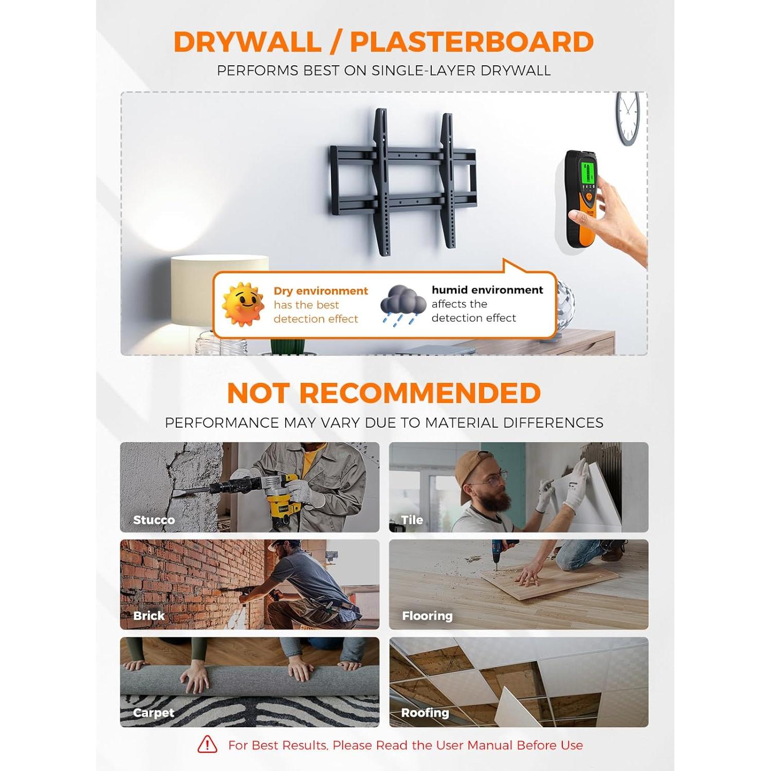 Escáner de Pared Mecurate MSF60A - 5 en 1 con Pantalla LCD