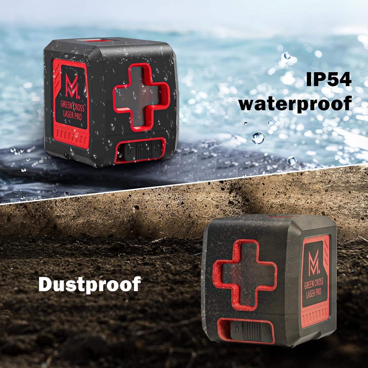 Nivel láser verde Motovera 30.48m con trípode y 4 brillos