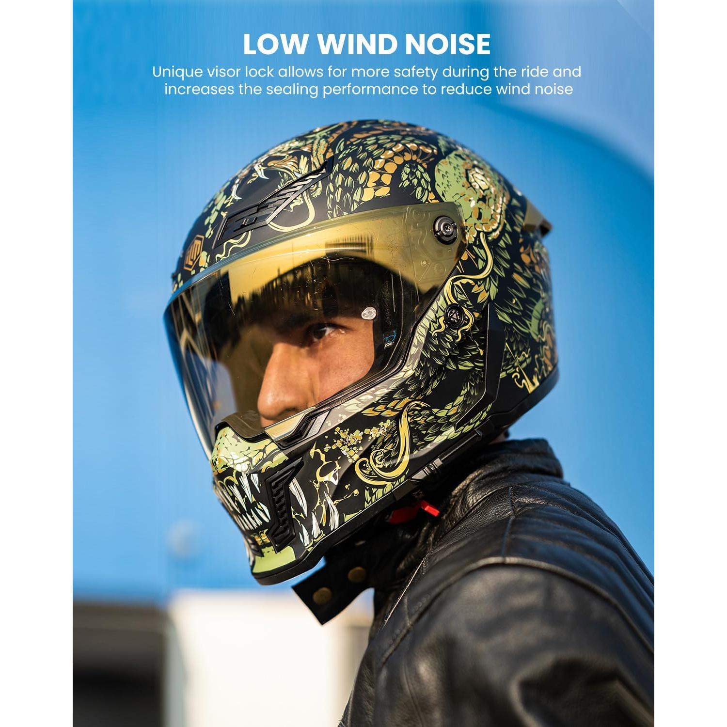 Casco de Moto ILM MF509 Doble Visor Oro Mitológico M