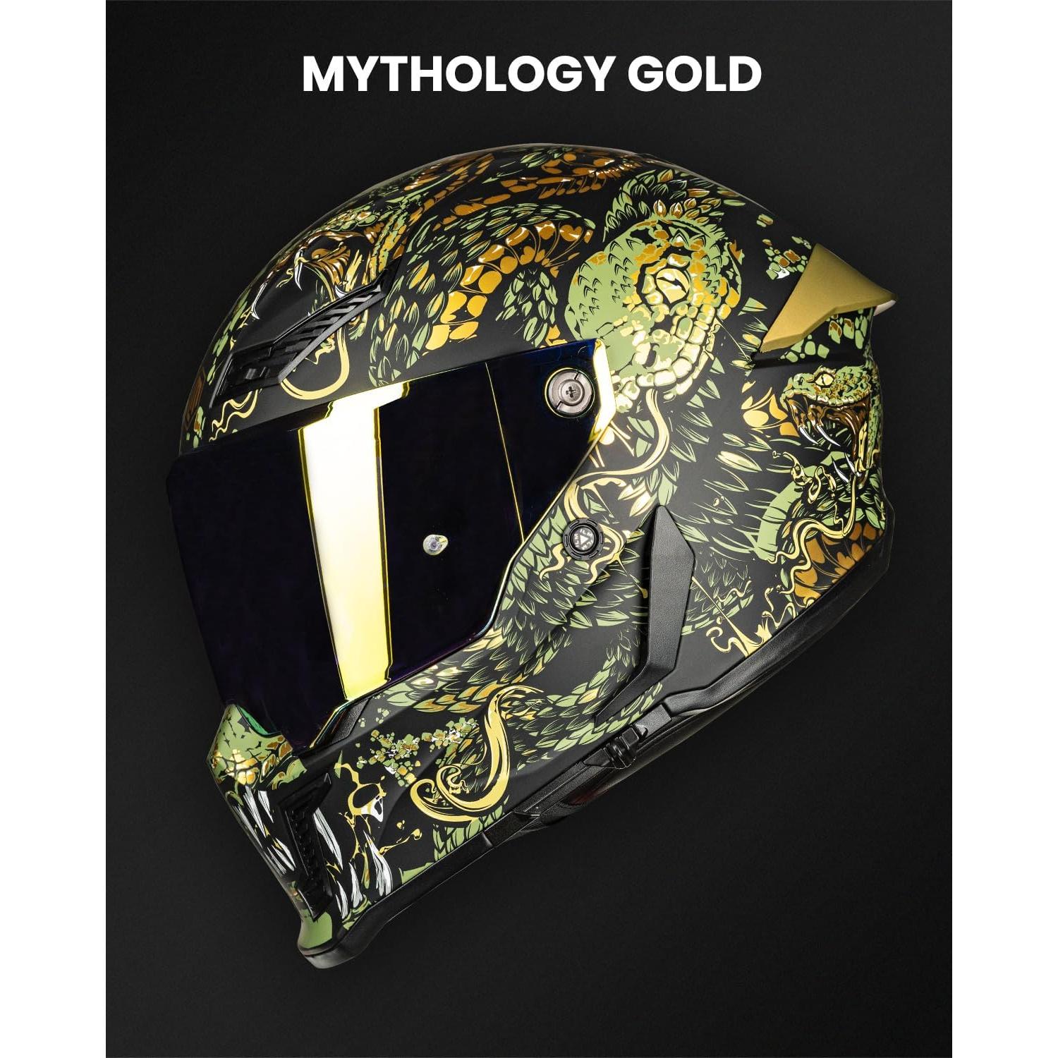 Casco de Moto ILM MF509 Doble Visor Oro Mitológico M