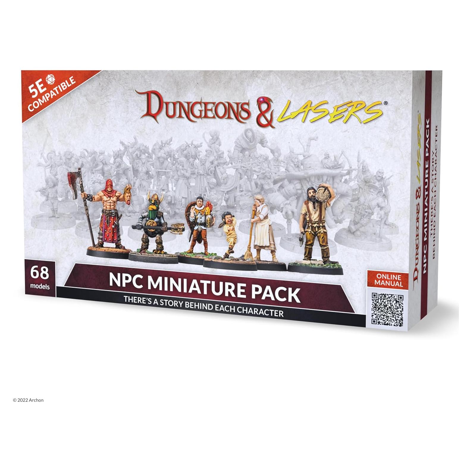 Paquete de Miniaturas Dungeons & Lasers 68 Figuras RPG 28mm