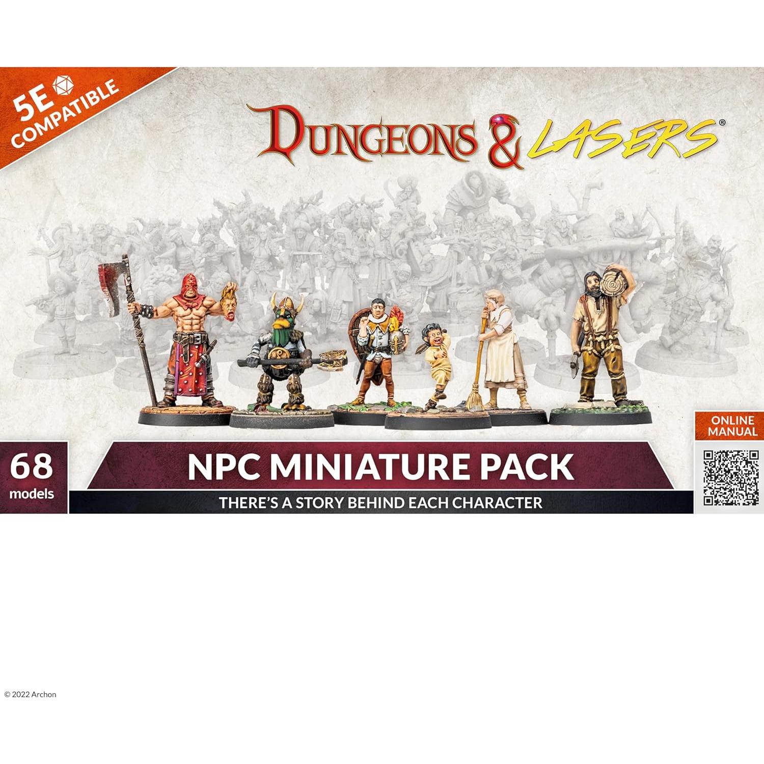 Paquete de Miniaturas Dungeons & Lasers 68 Figuras RPG 28mm