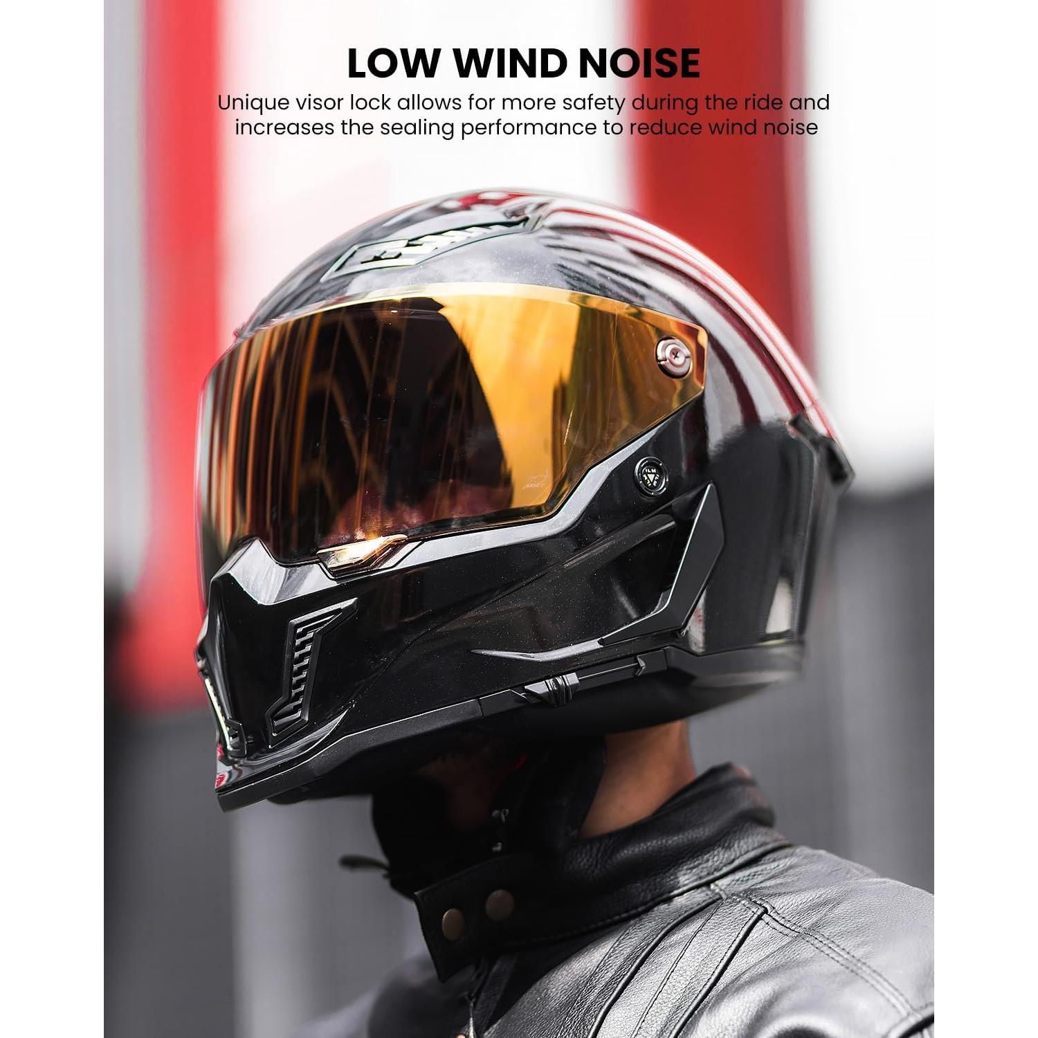 Casco de Moto ILM MF509 Doble Visor Negro Brillante 2XL