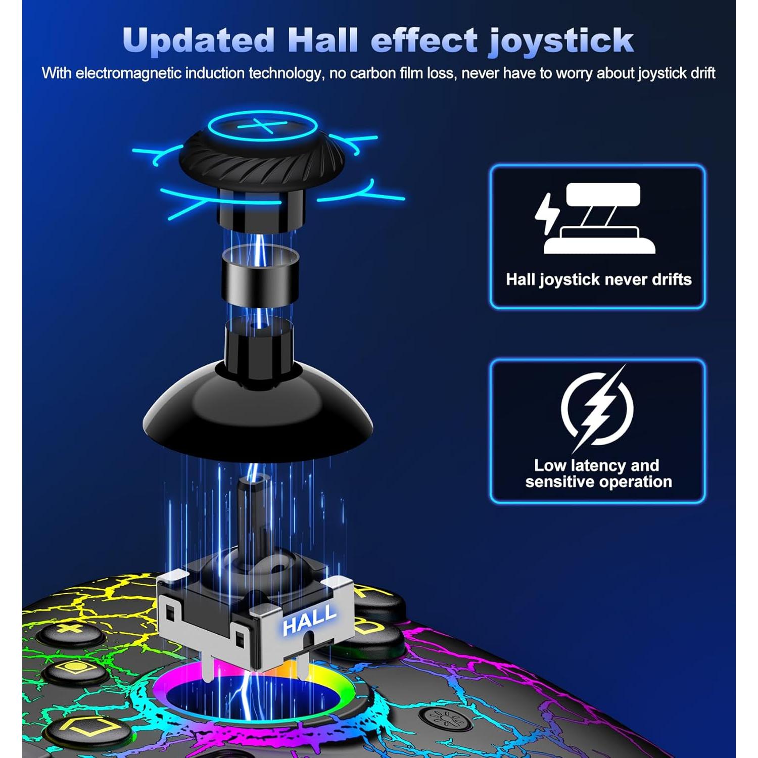 Controlador Pro Inalámbrico Gammeefy para Nintendo Switch - LED 9 Colores