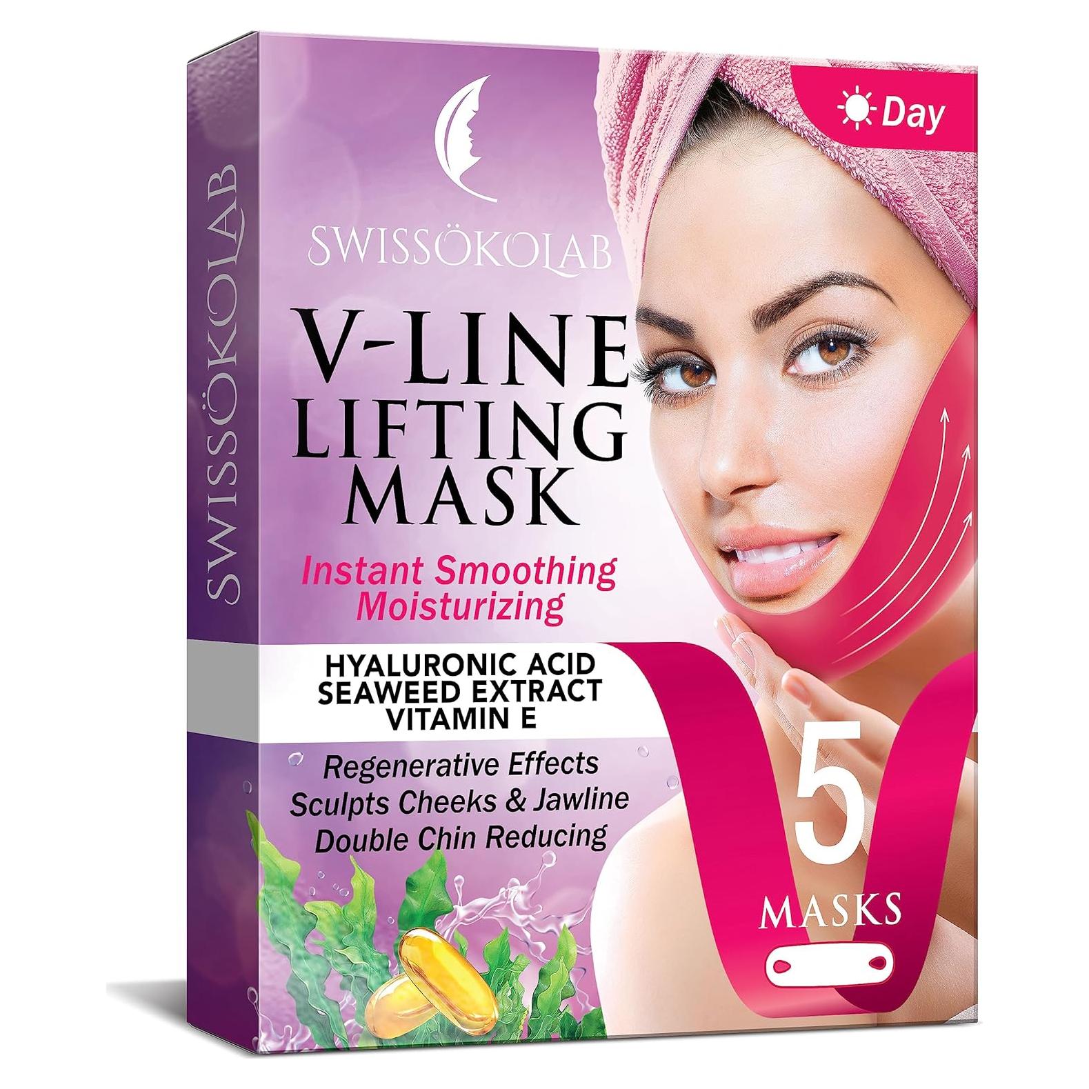 Máscara Facial Elevadora V-Swissokolab 5 Pcs Reafirmante