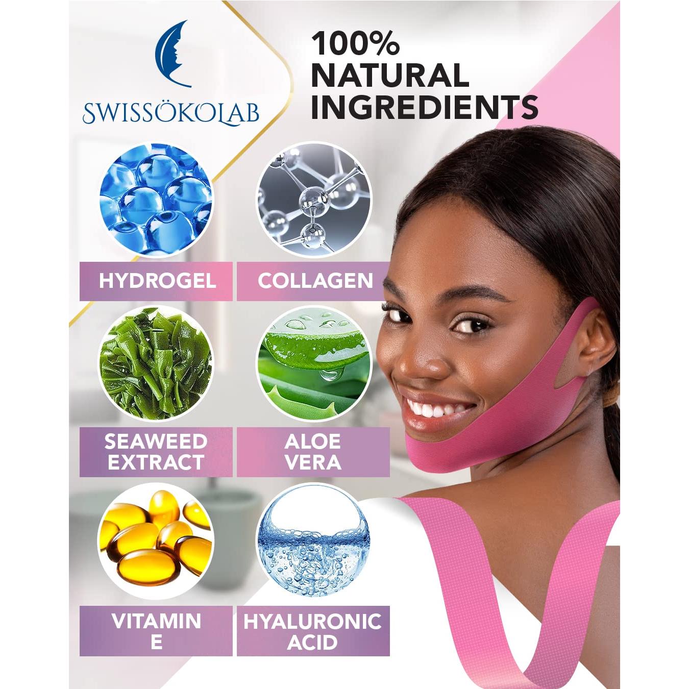 Máscara Facial Elevadora V-Swissokolab 5 Pcs Reafirmante