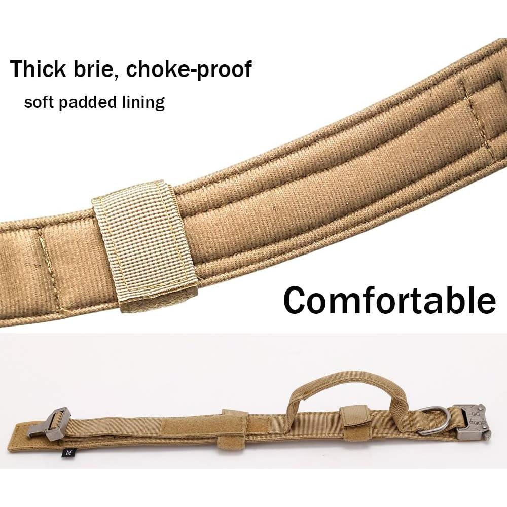 Collar y Correa Táctica para Perros Xqpetlihai Marrón Grande