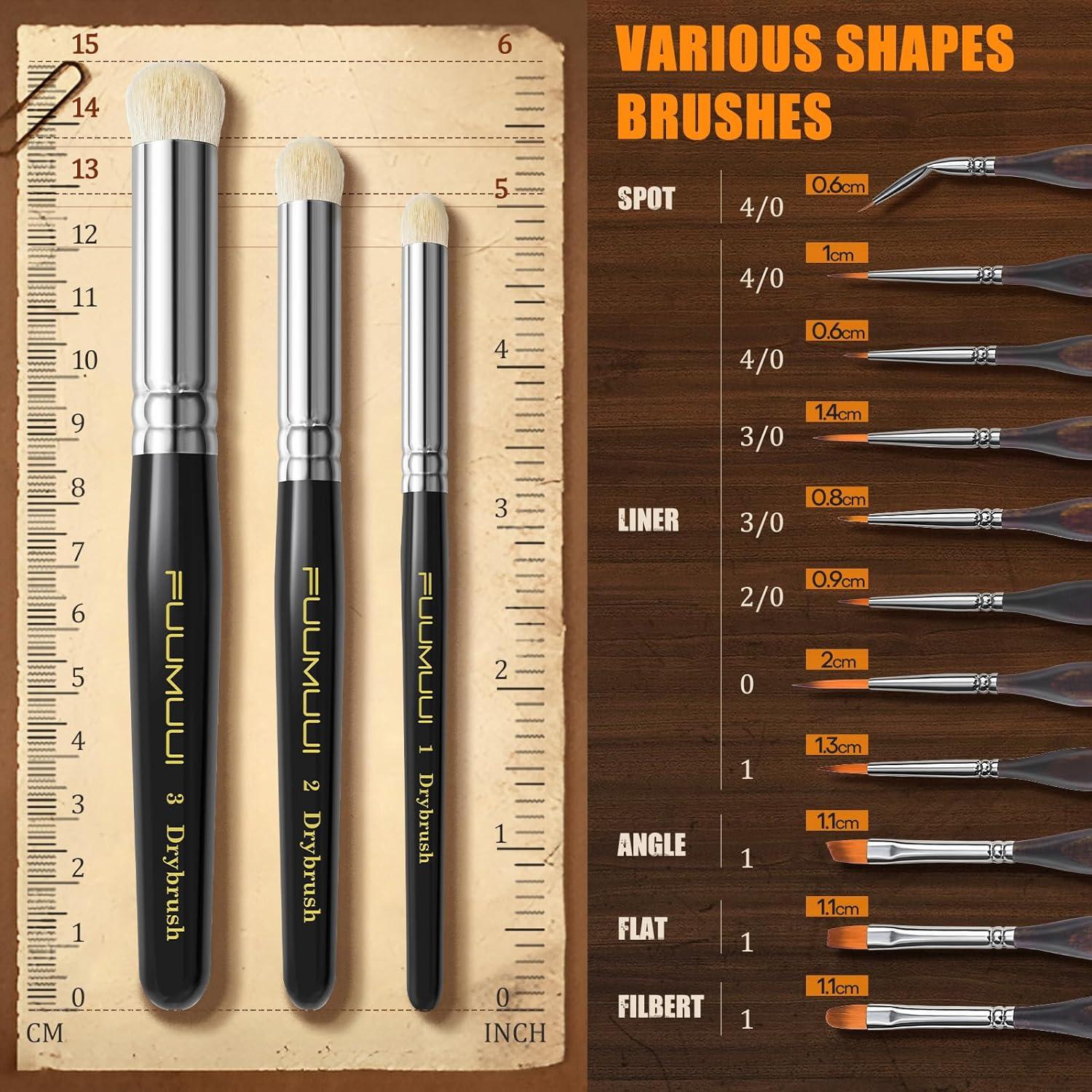 Juego de Pinceles de Pintura Miniatura Fuumuui 14 Piezas