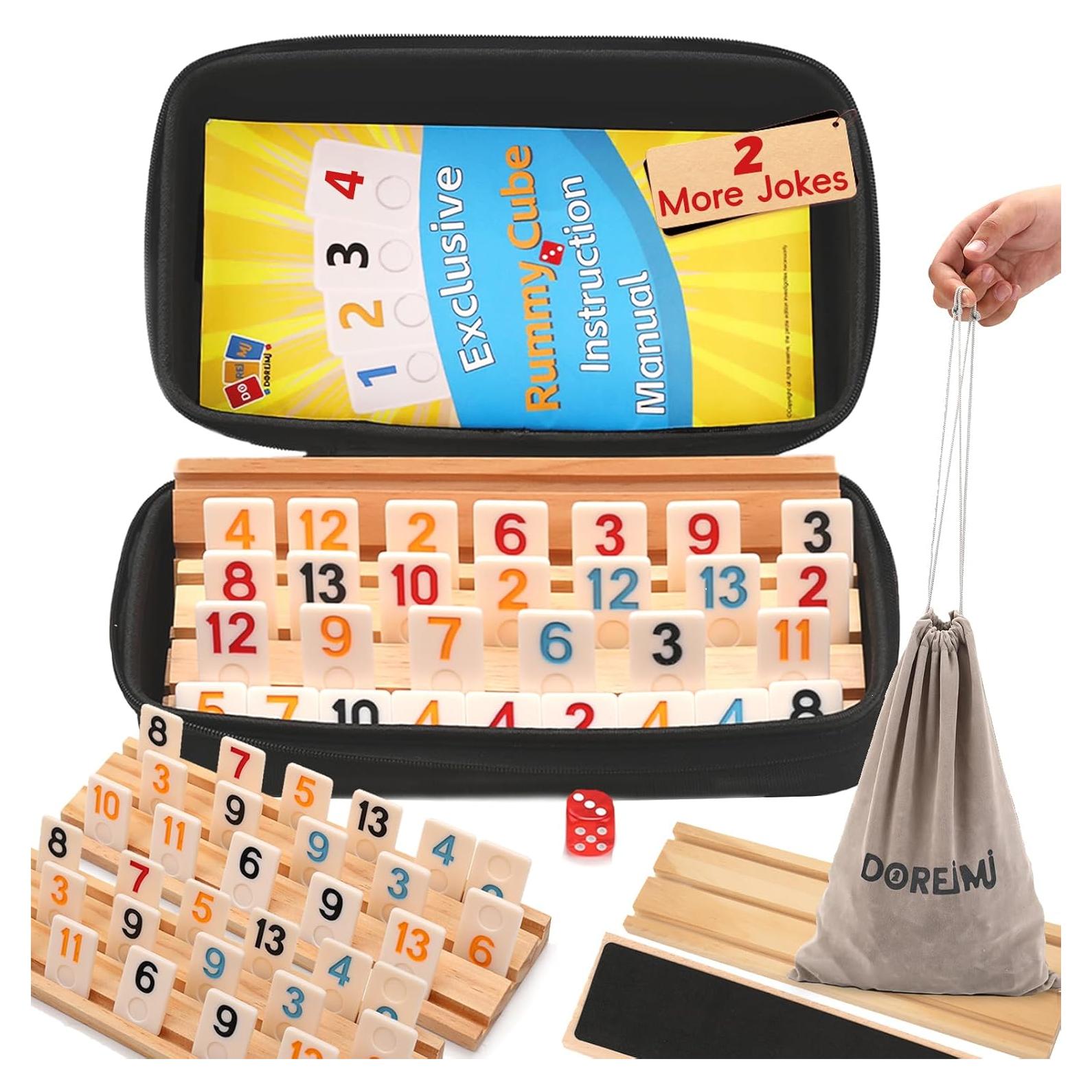 Juego de Rummy Cube Doreimi 162 Fichas y 6 Soportes