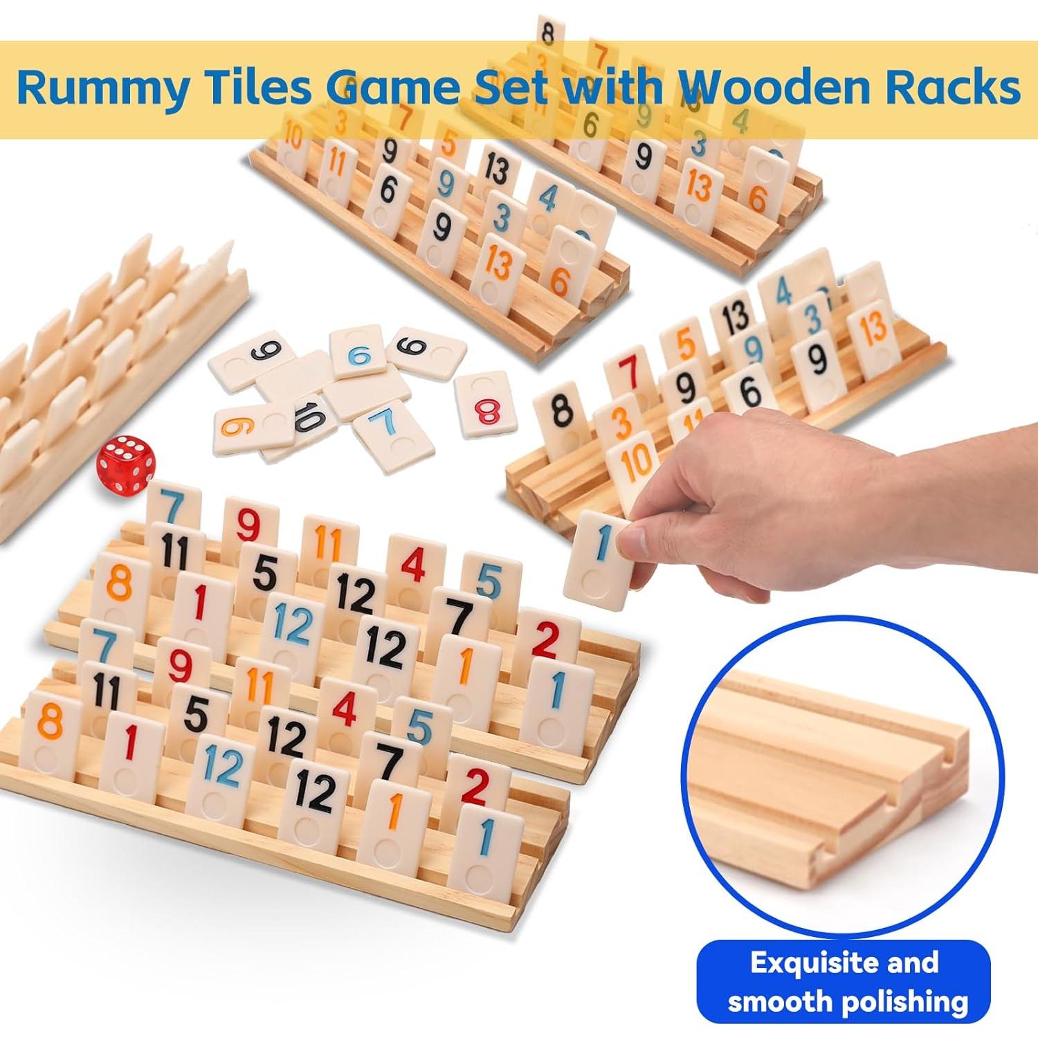 Juego de Rummy Cube Doreimi 162 Fichas y 6 Soportes