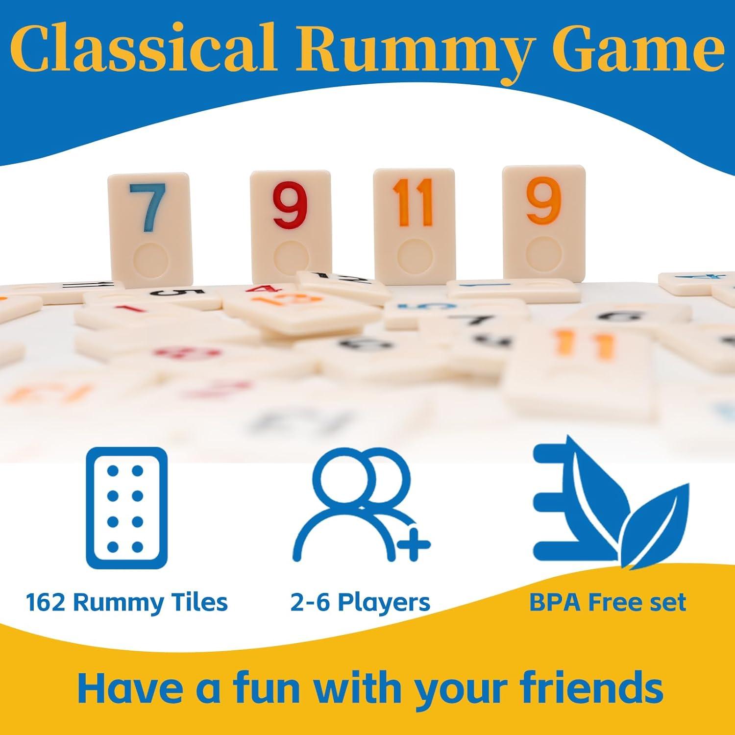 Juego de Rummy Cube Doreimi 162 Fichas y 6 Soportes