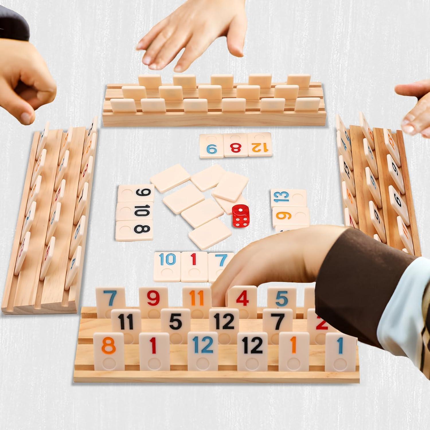 Juego de Rummy Cube Doreimi 162 Fichas y 6 Soportes