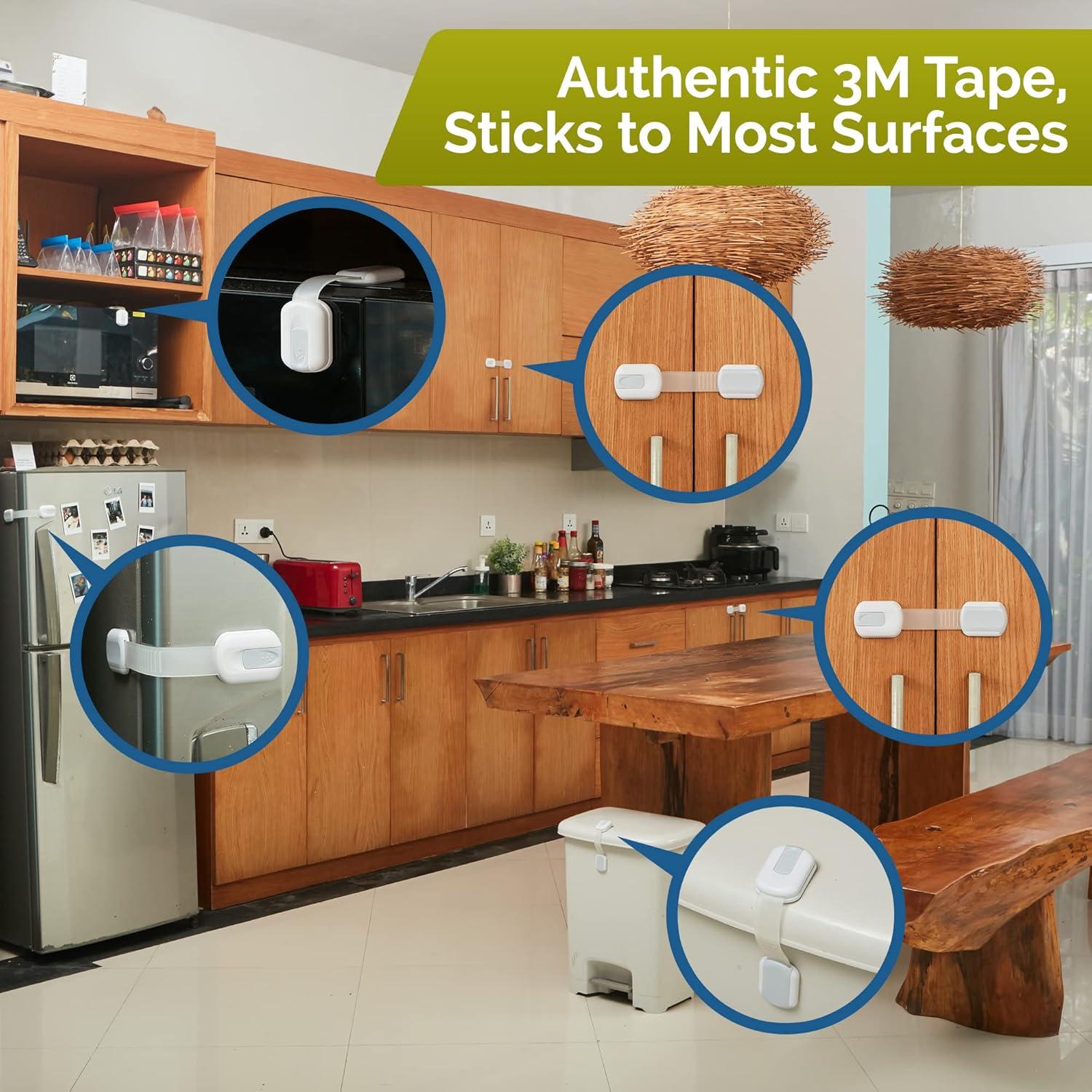 Cierres de Seguridad para Niños SafLock 10 Piezas Adhesivos 3M