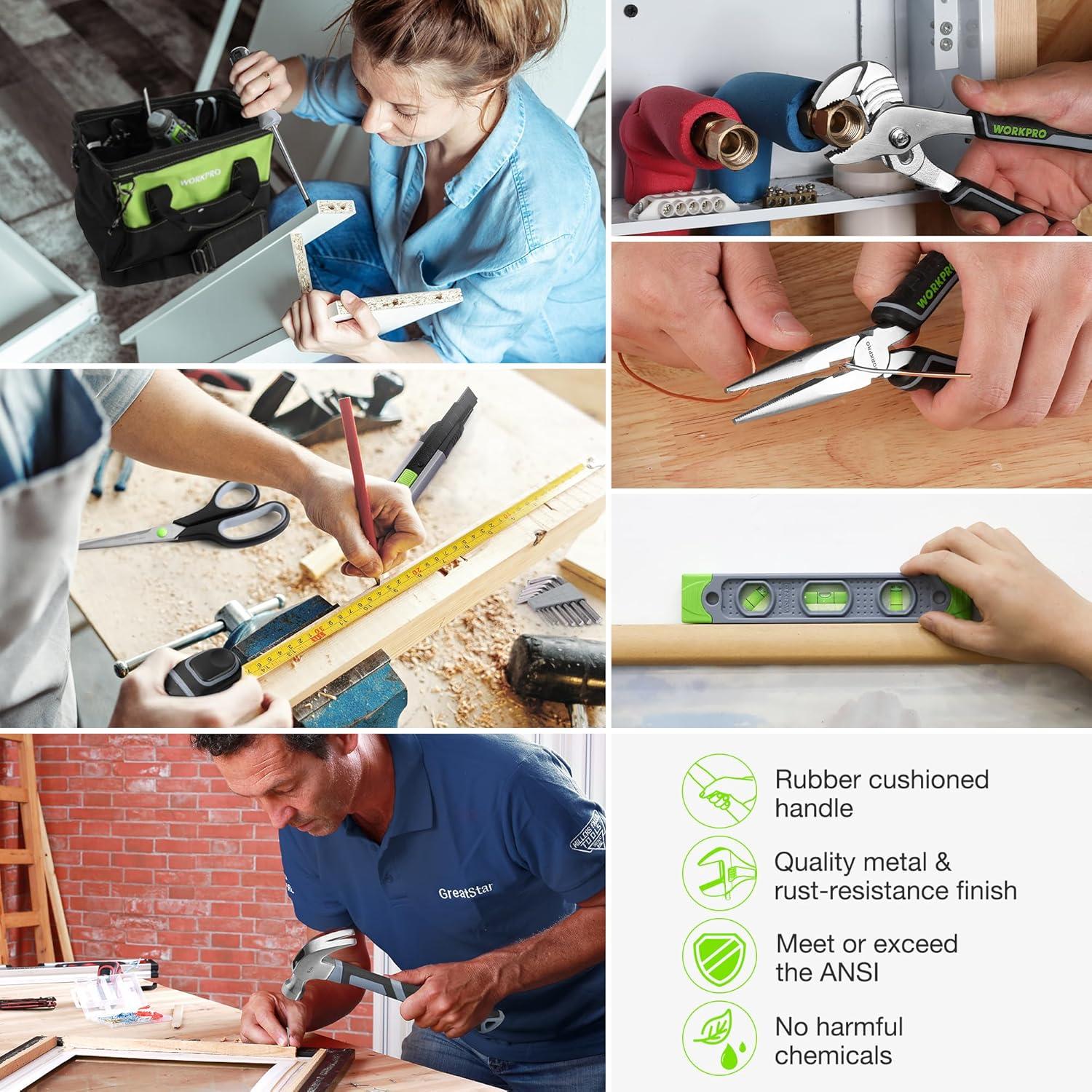 Conjunto de Herramientas Workpro 157 Piezas con Taladro 20V