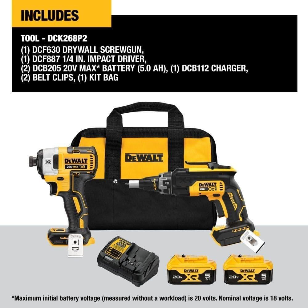 Kit DEWALT 20V MAX XR Pistola Tornillos y Destornillador Impacto