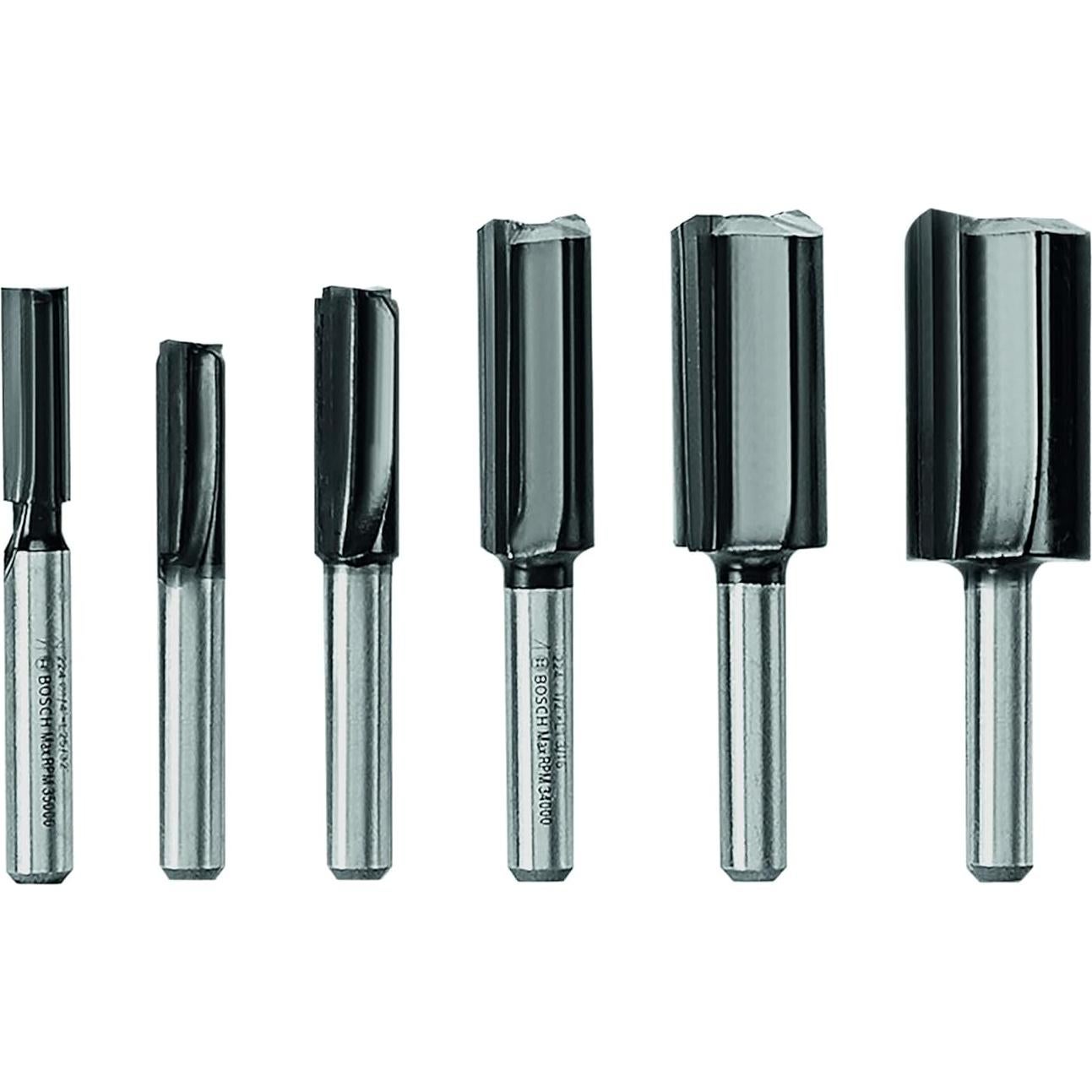 Juego de 6 Fresas de Ranura BOSCH RBS006SBS Punta Carburo