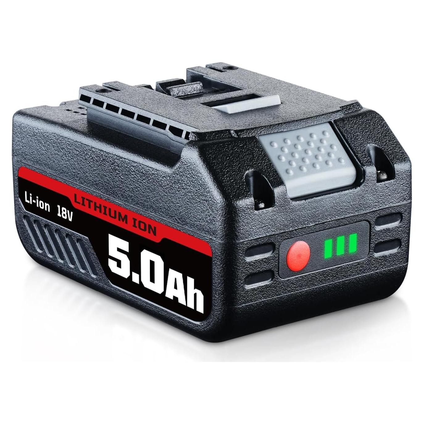 Upgrade 5.0Ah BAT609 Li-ion Battery Replacement for Bosch 18V Battery Rechargeable Compatible with Bosch 18V Lithium ion Cordless Power Tools BAT609G BAT609 BAT618 BAT618G BAT619