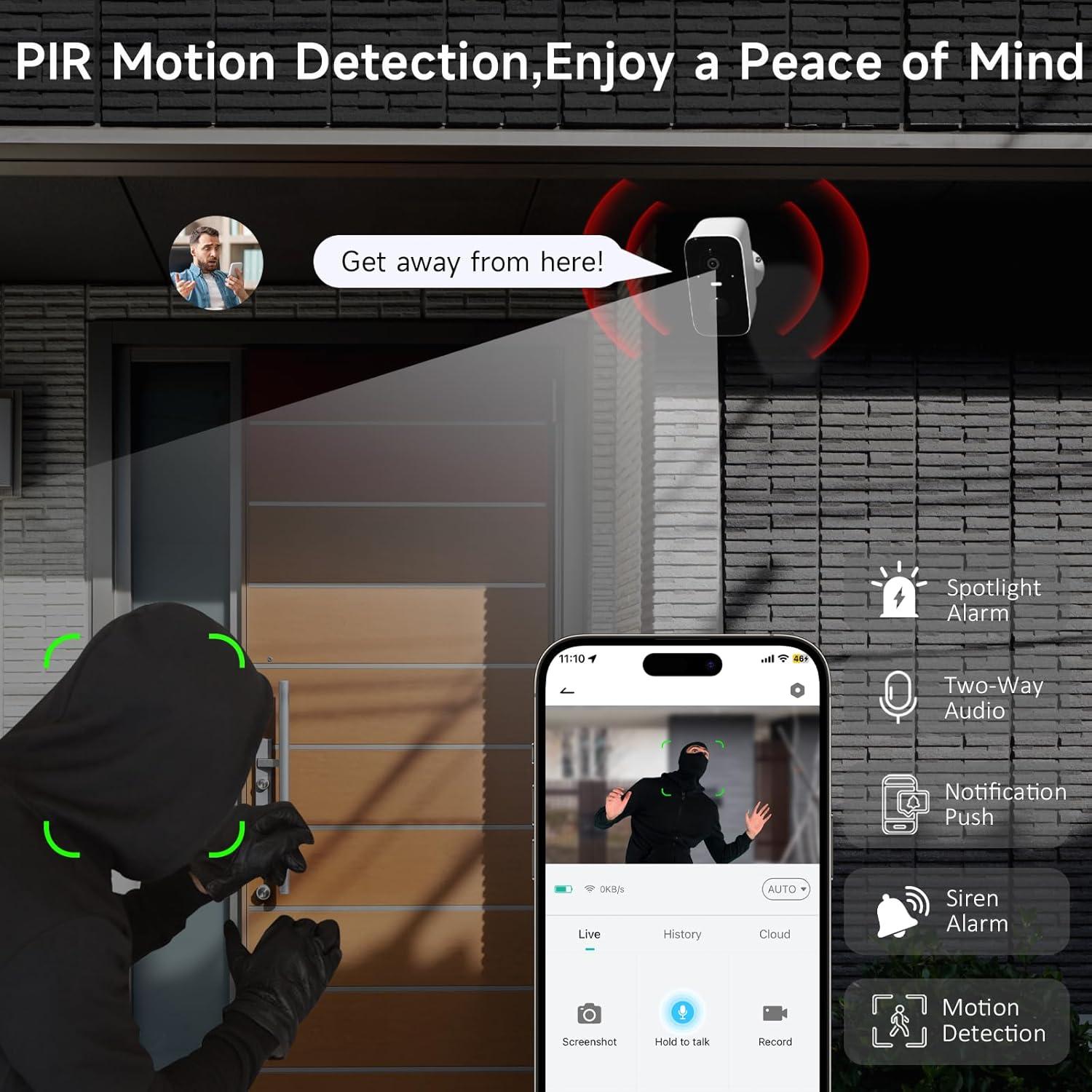 Cámara de Seguridad Rraycom Inalámbrica 2K con Batería