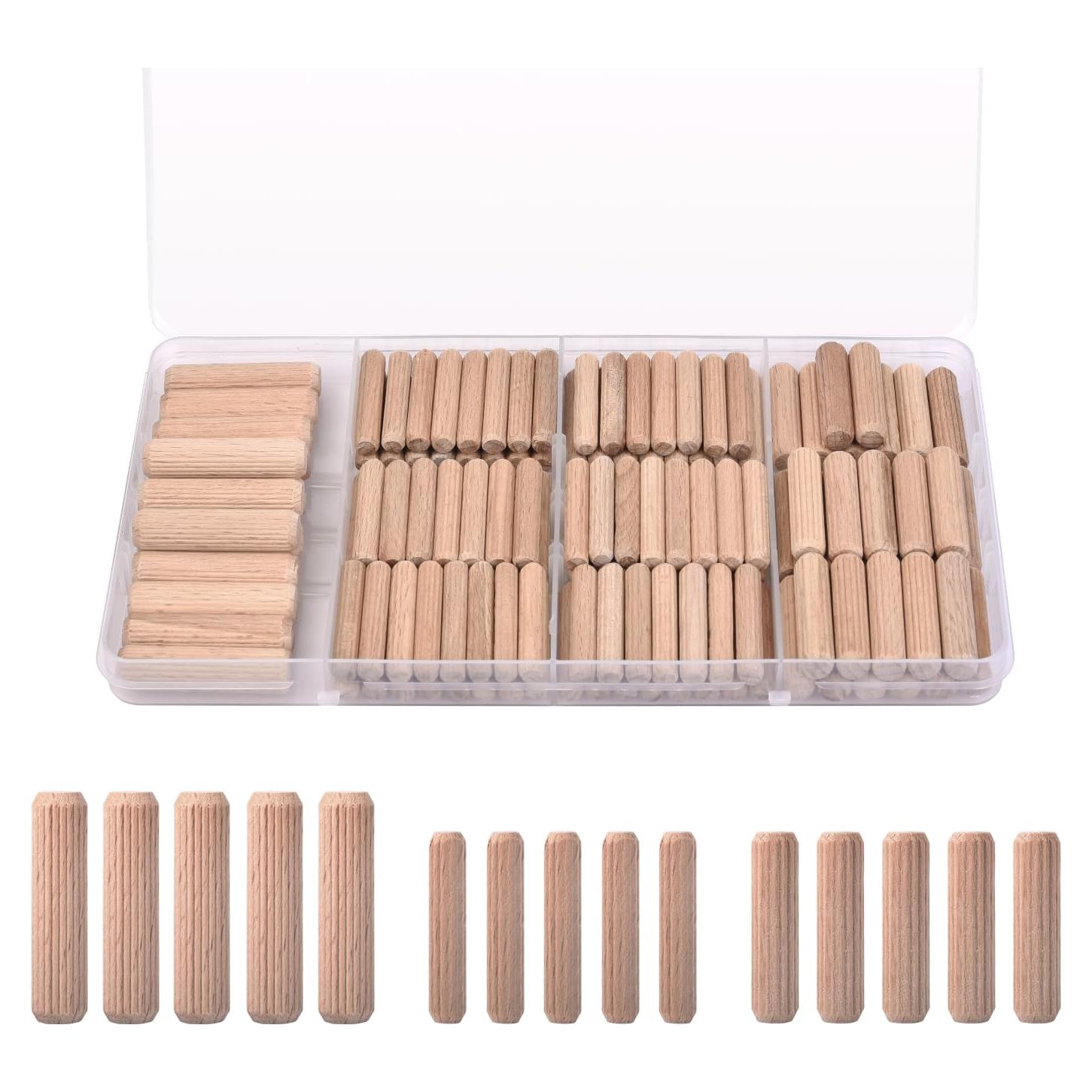 Pines de Dowel de Madera Dura Haya 6 mm x 32 mm - 200 Pcs
