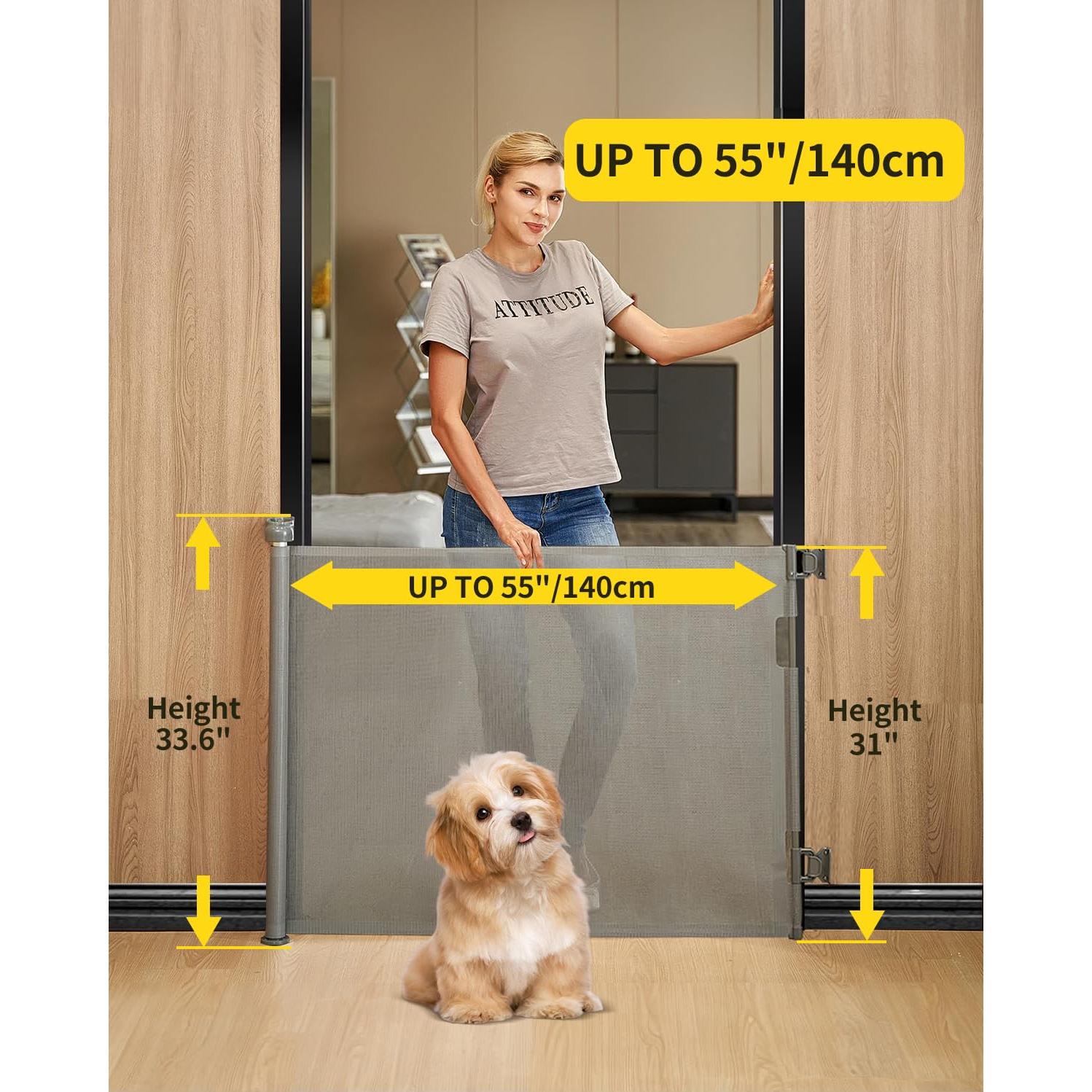 Puerta Retráctil para Bebés Dearlov 83.82x139.7 cm Gris