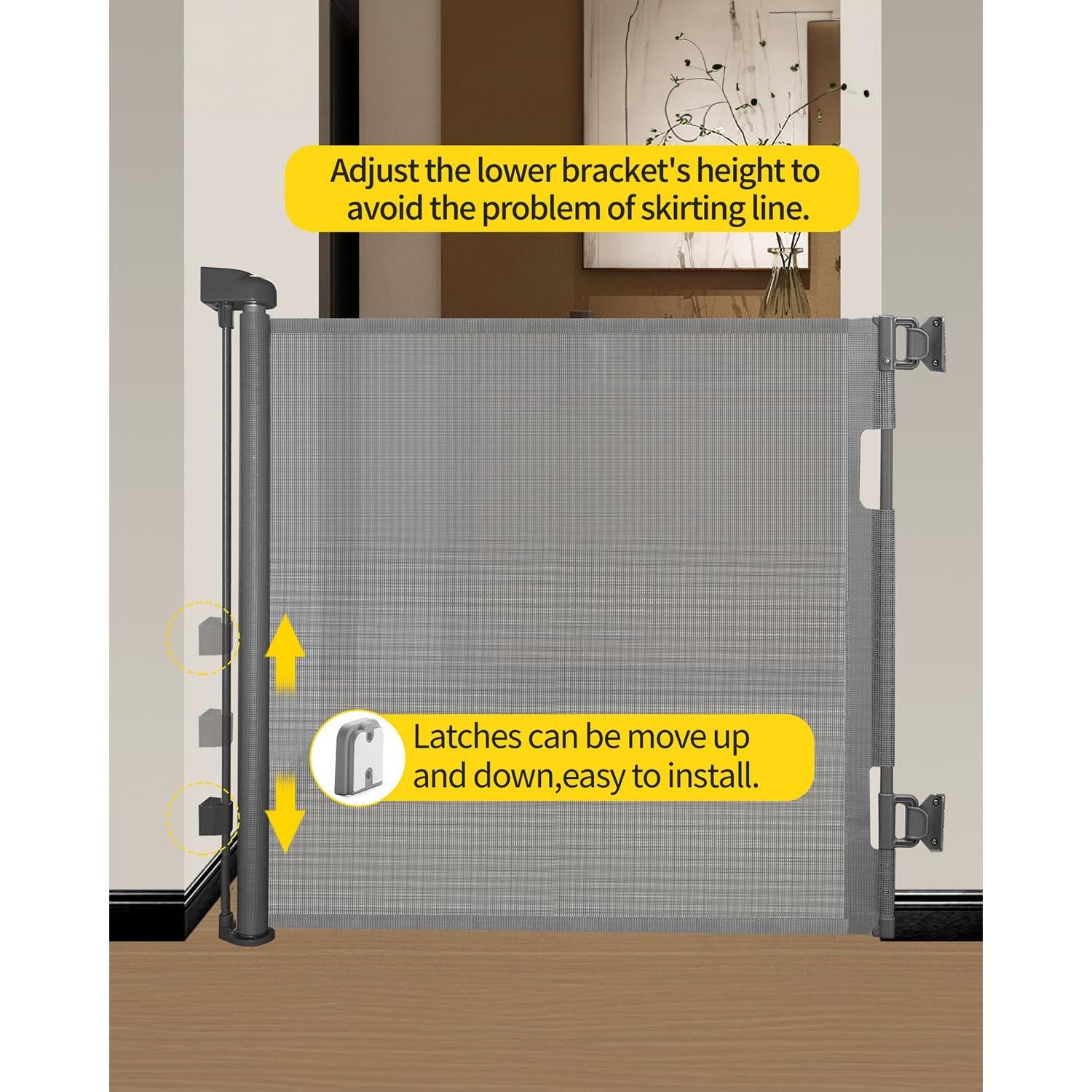 Puerta Retráctil para Bebés Dearlov 83.82x139.7 cm Gris