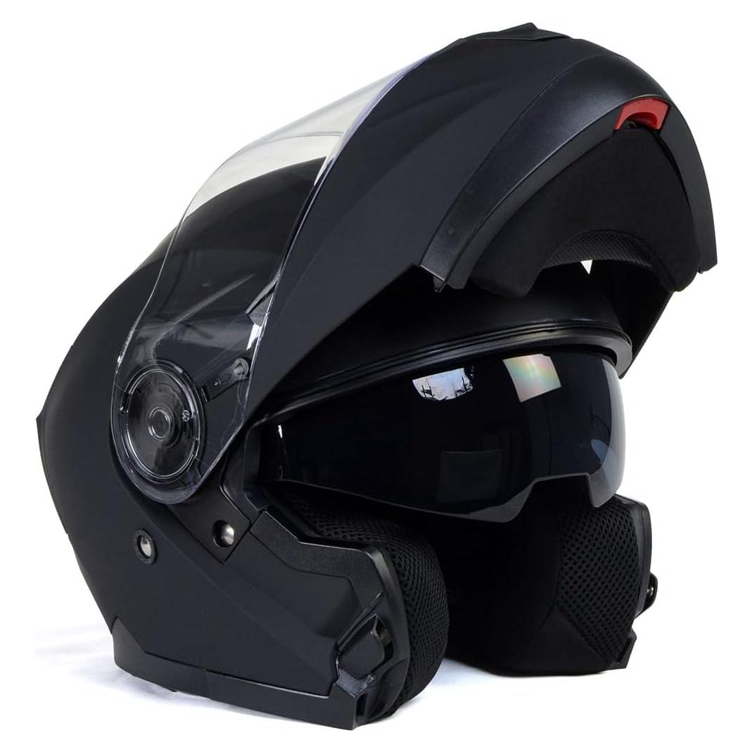 Casco Modular de Motocicleta Milwaukee MPH9814DOT Negro Mate XS